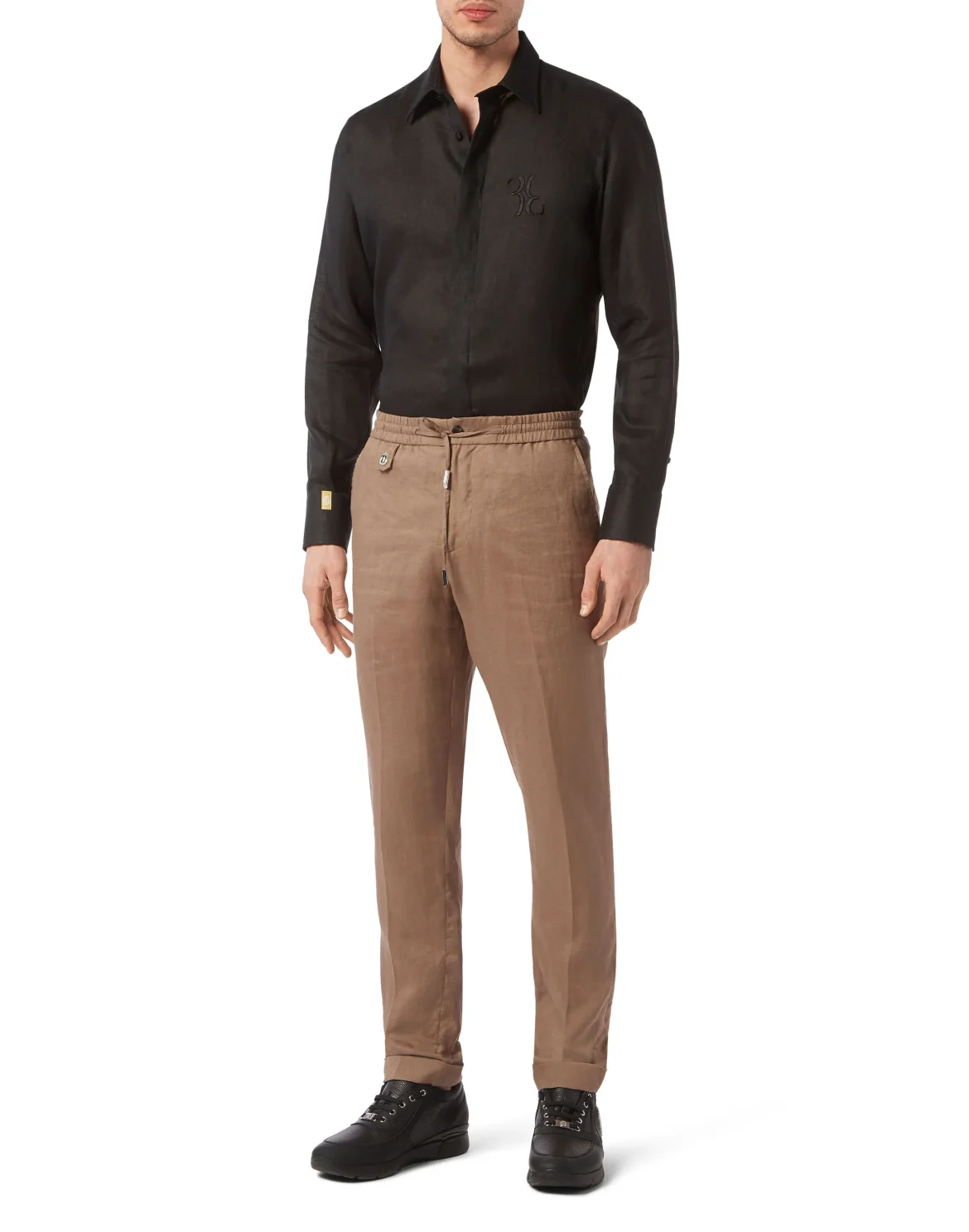 Linen Shirt Silver Cut LS, цвет: Черный