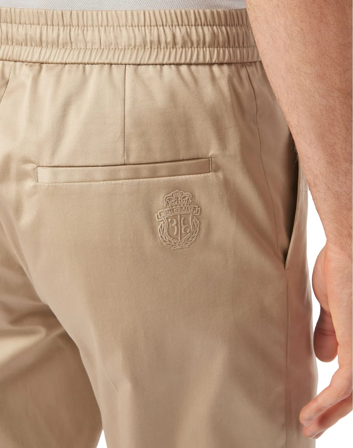 Gabardine Jogging Trousers Chinos Fit, цвет: Бежевый