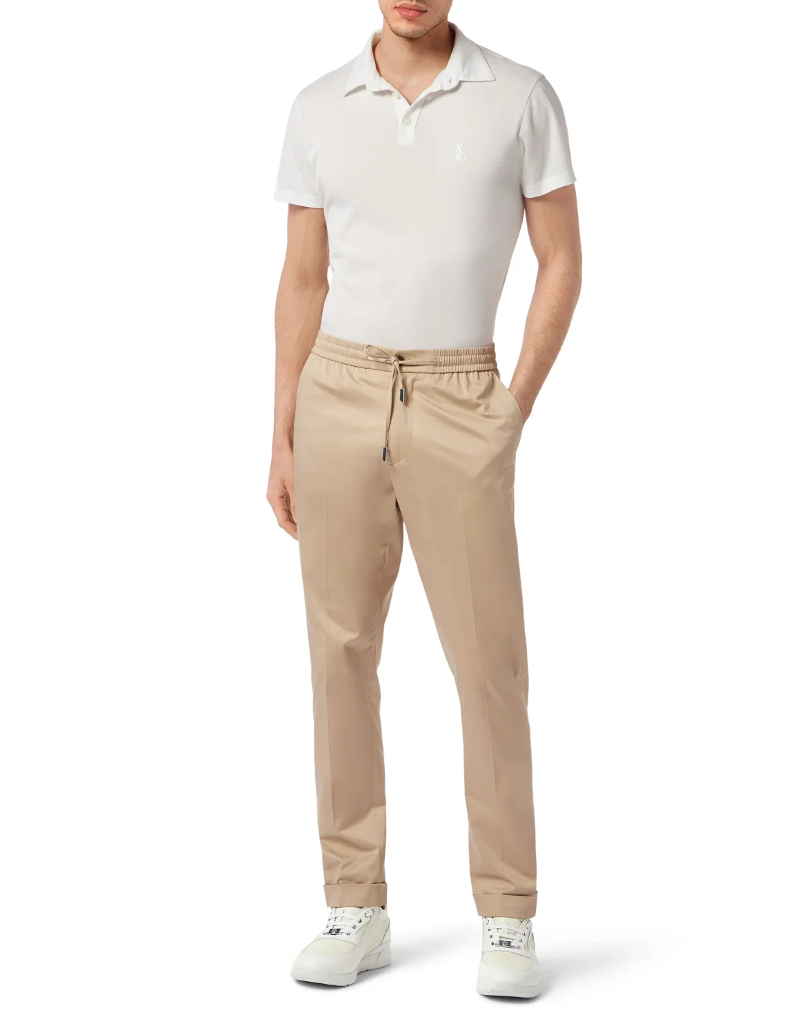 Gabardine Jogging Trousers Chinos Fit, цвет: Бежевый