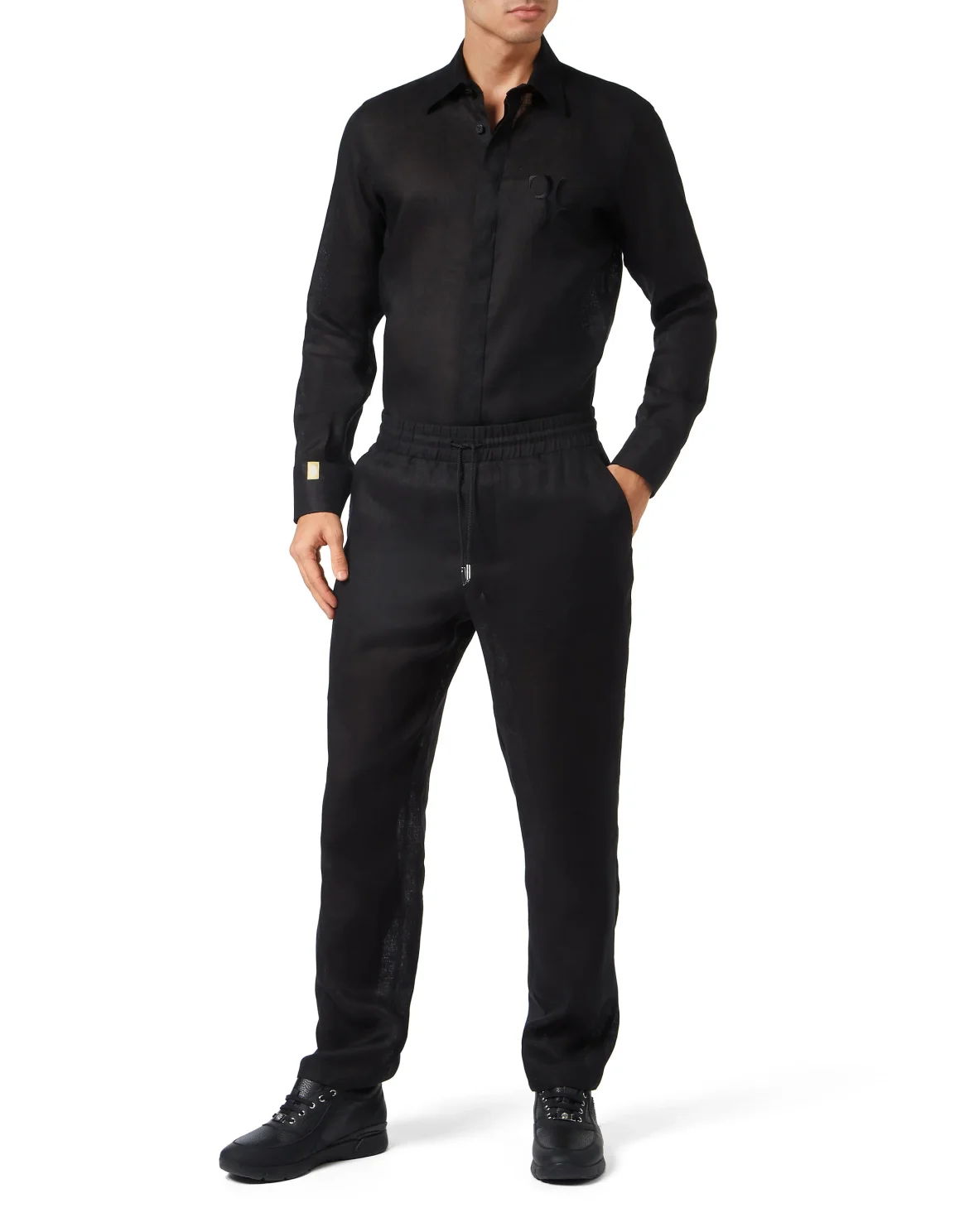 Linen Long Trousers, цвет: Черный