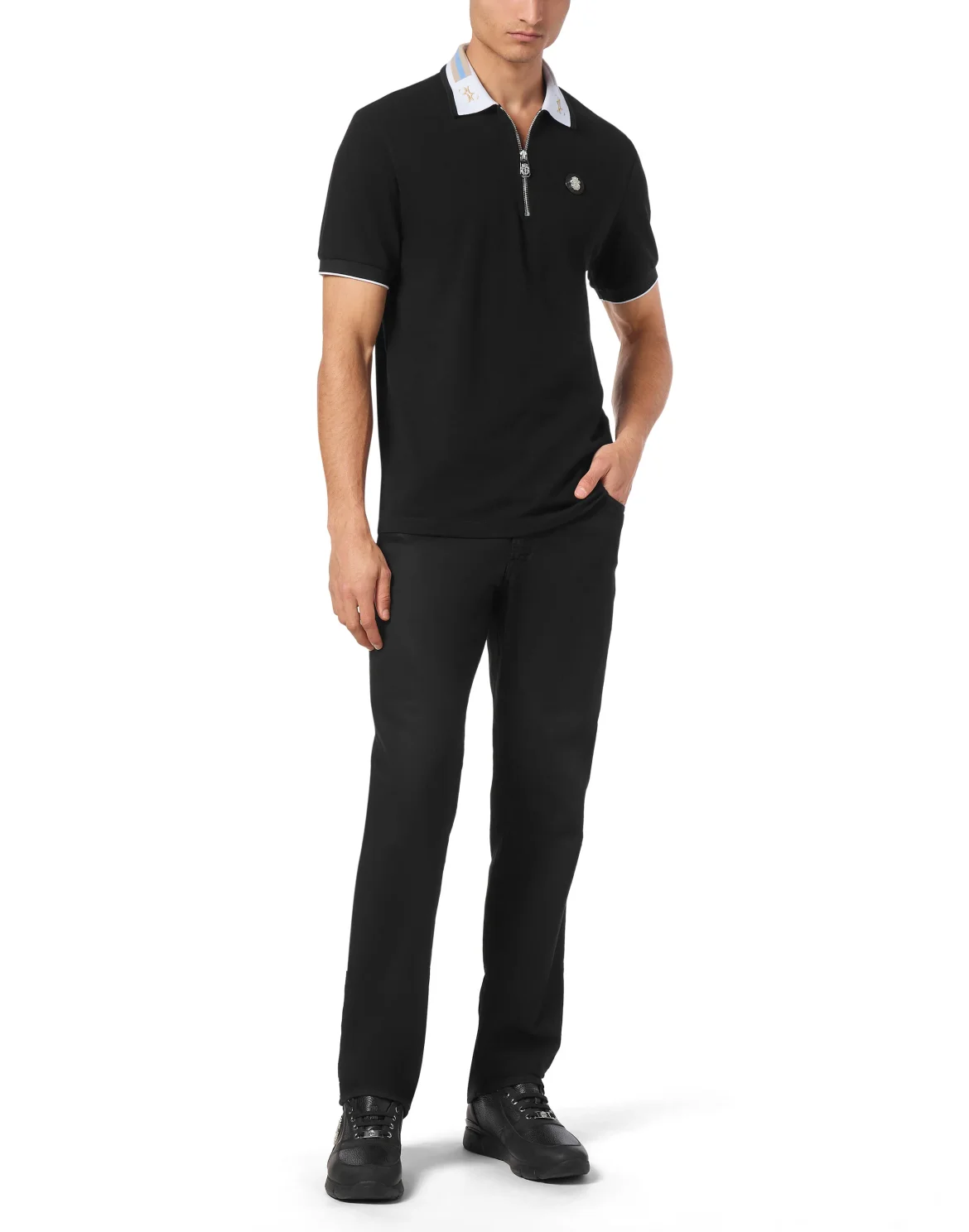 Piquet Polo shirt SS, цвет: Черный