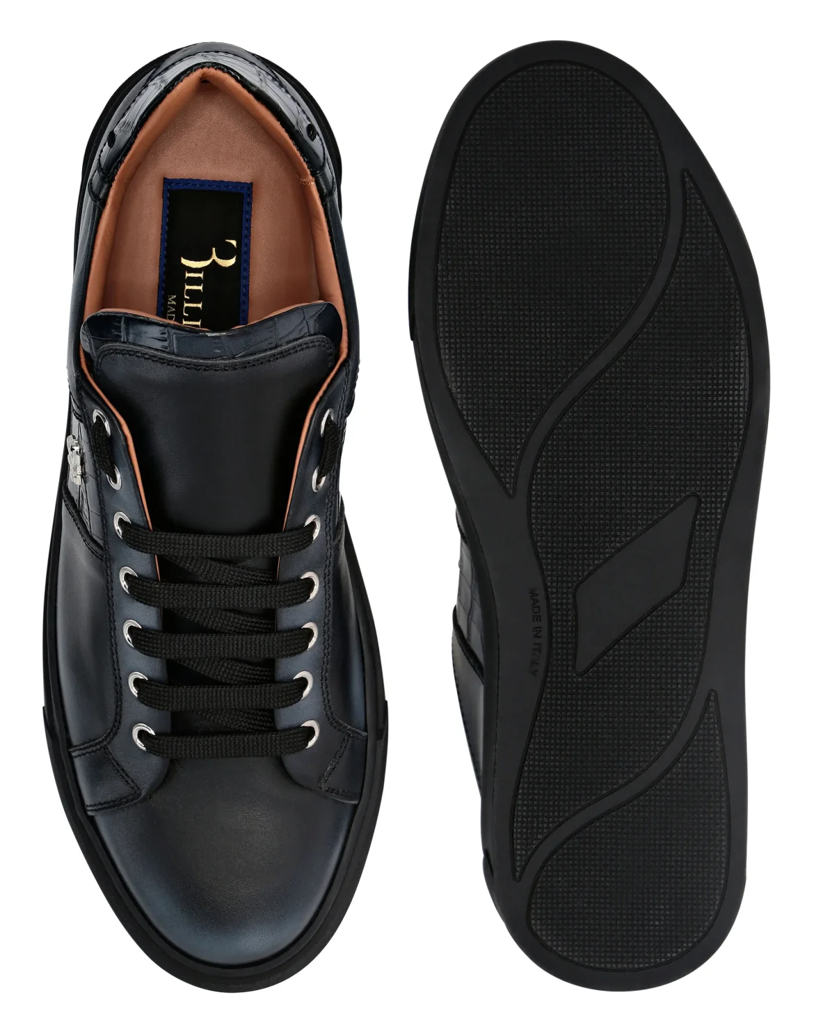 Crocco Printed Leather Lo-Top Sneakers, цвет: Черный