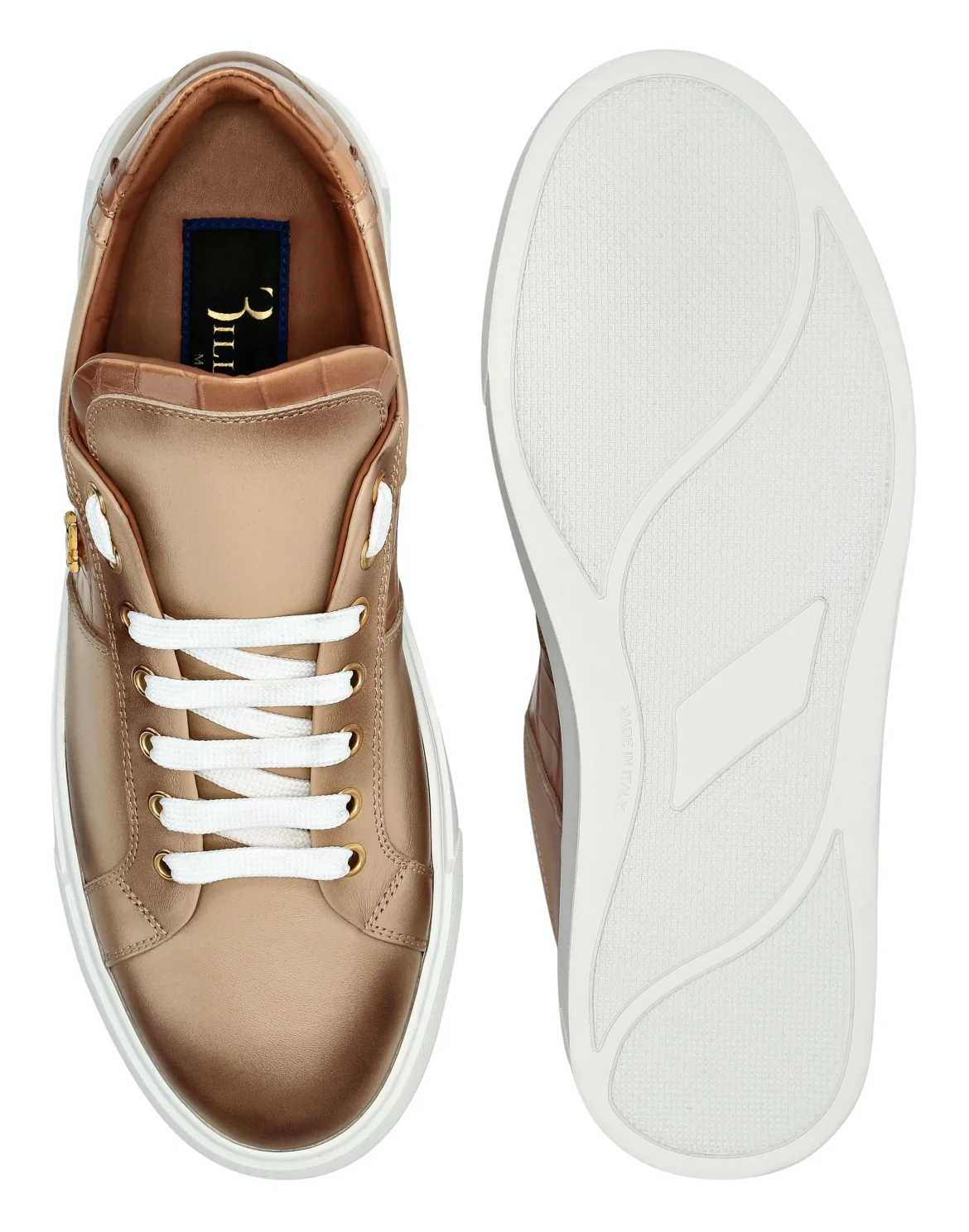 Crocco Printed Leather Lo-Top Sneakers, цвет: Бежевый