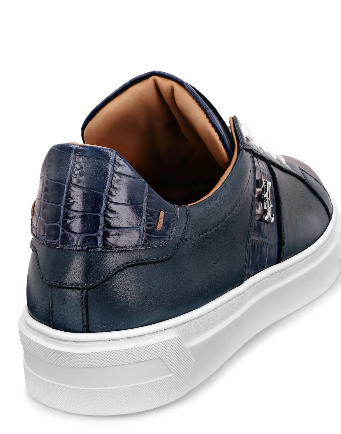 Crocco Printed Leather Lo-Top Sneakers, цвет: Синий