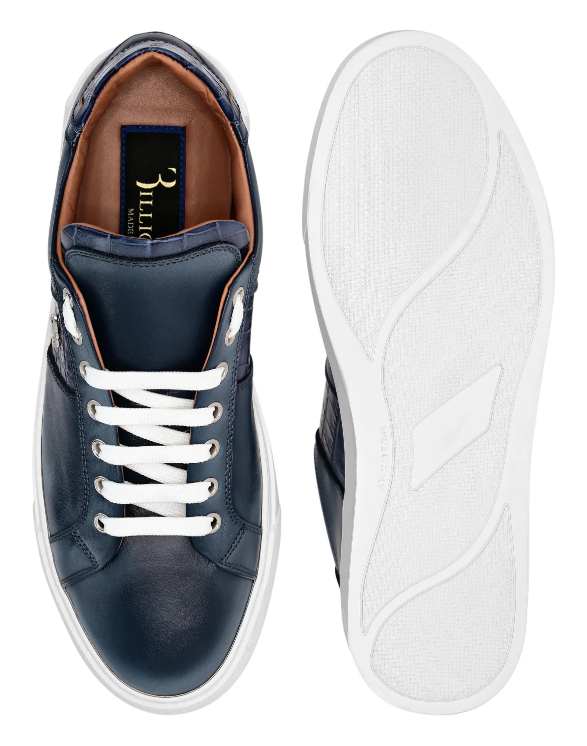 Crocco Printed Leather Lo-Top Sneakers, цвет: Синий