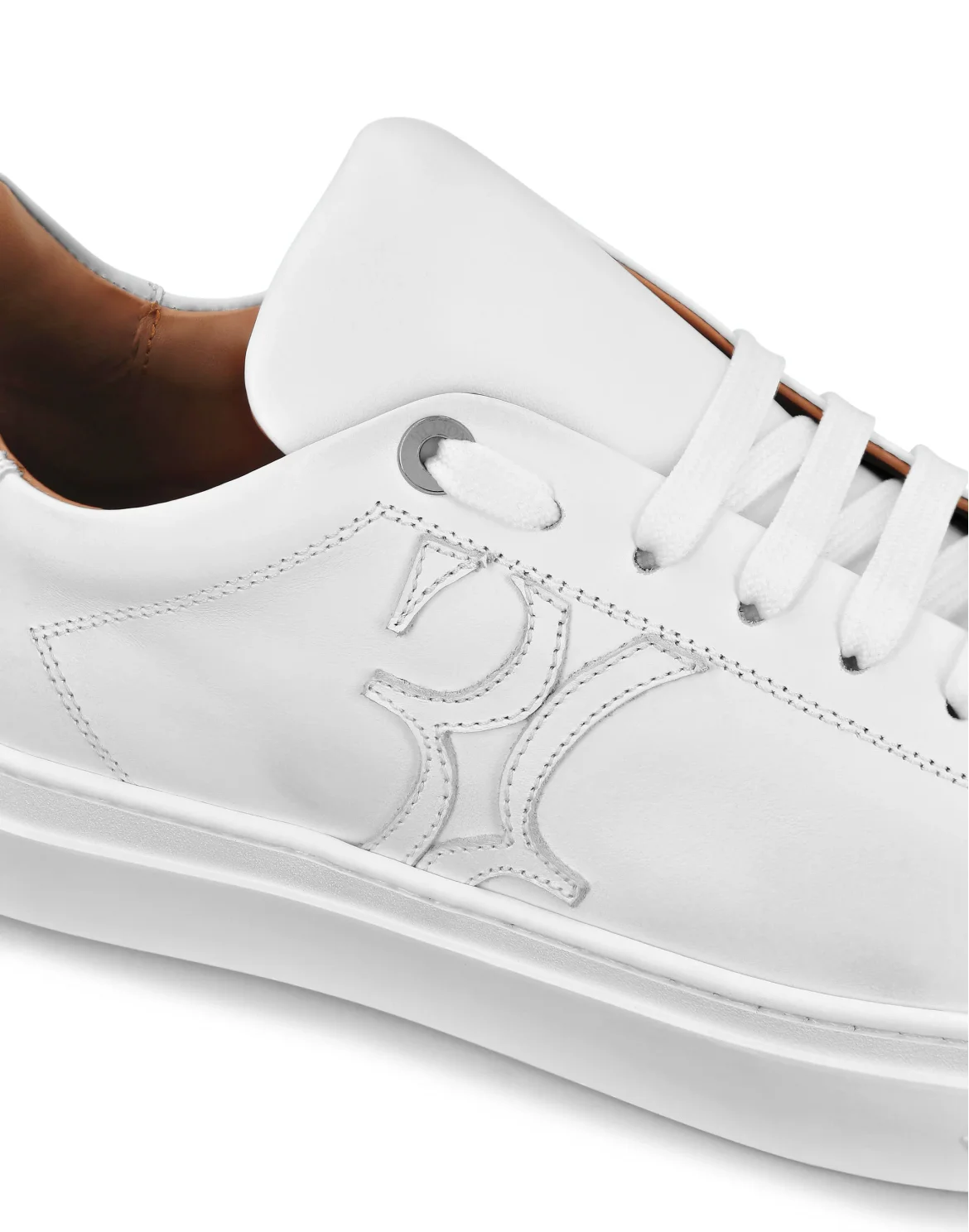 Leather Lo-Top Sneakers, цвет: Белый