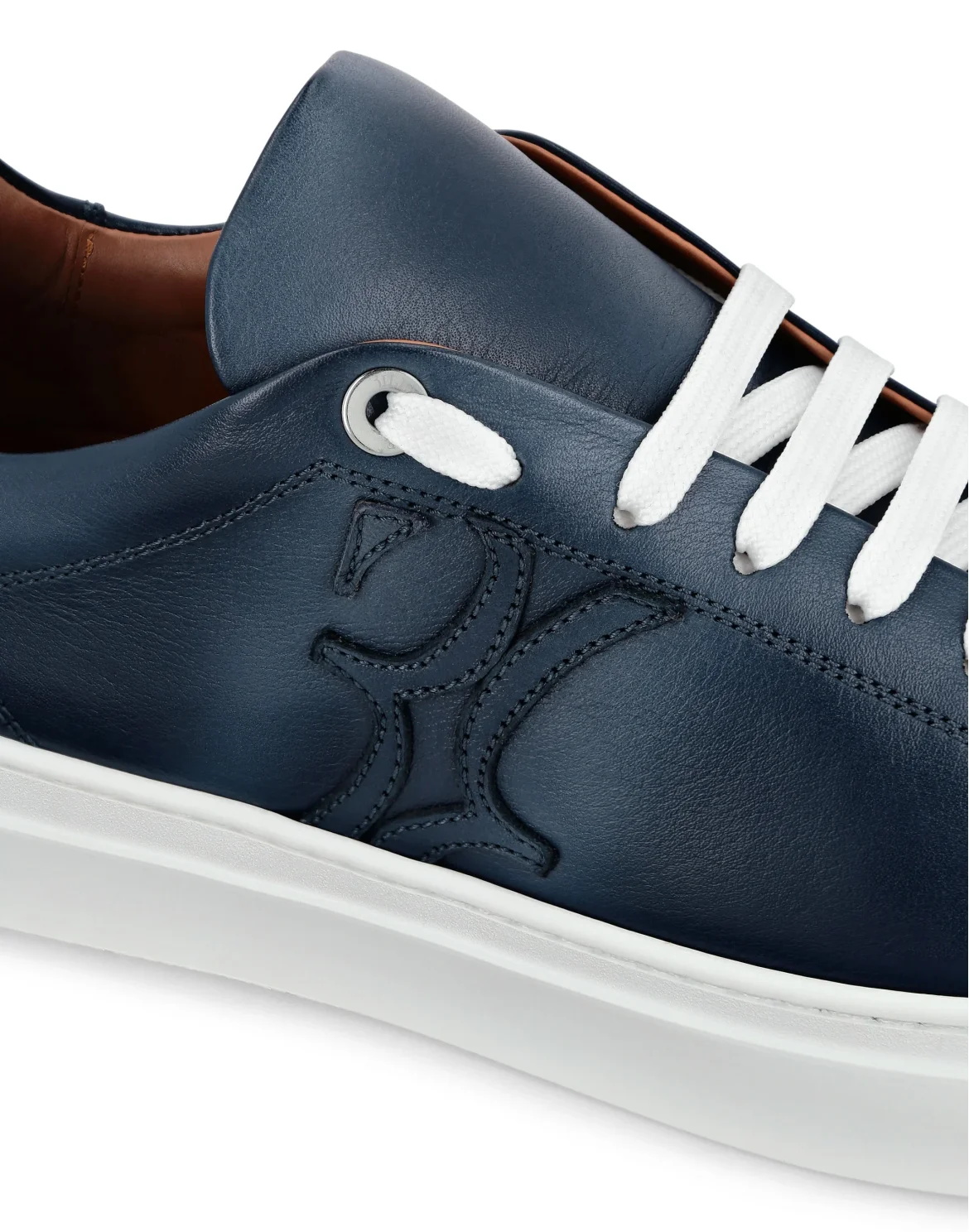 Leather Lo-Top Sneakers, цвет: Синий