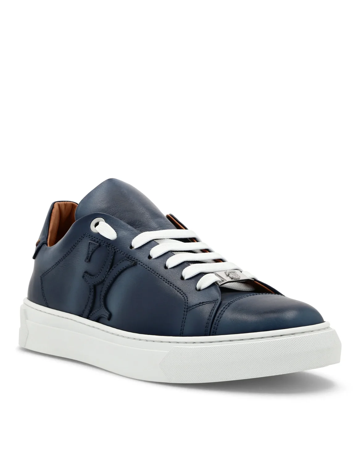 Leather Lo-Top Sneakers, цвет: Синий