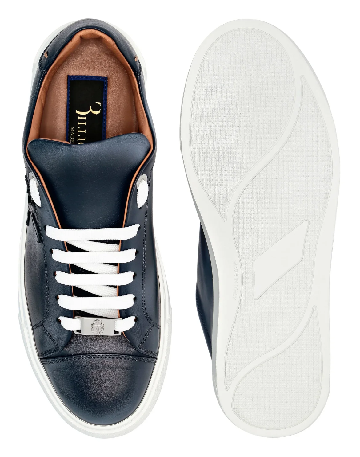Leather Lo-Top Sneakers, цвет: Синий