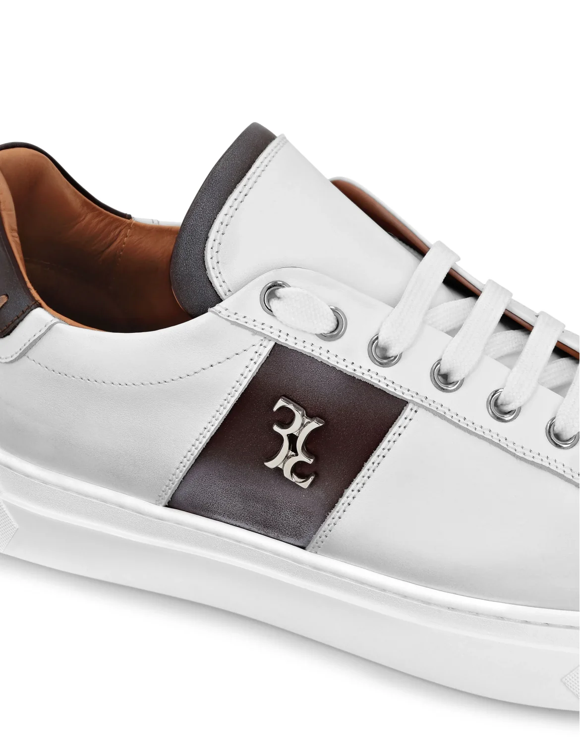 Leather Lo-Top Sneakers, цвет: Коричневый