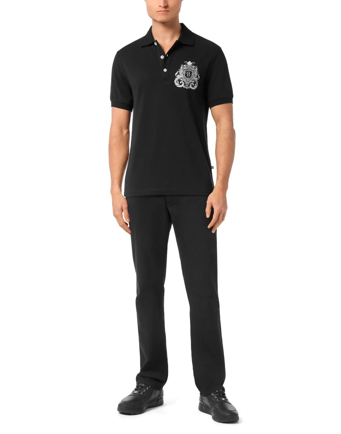 Polo Shirt SS Crest Baroque, цвет: Черный