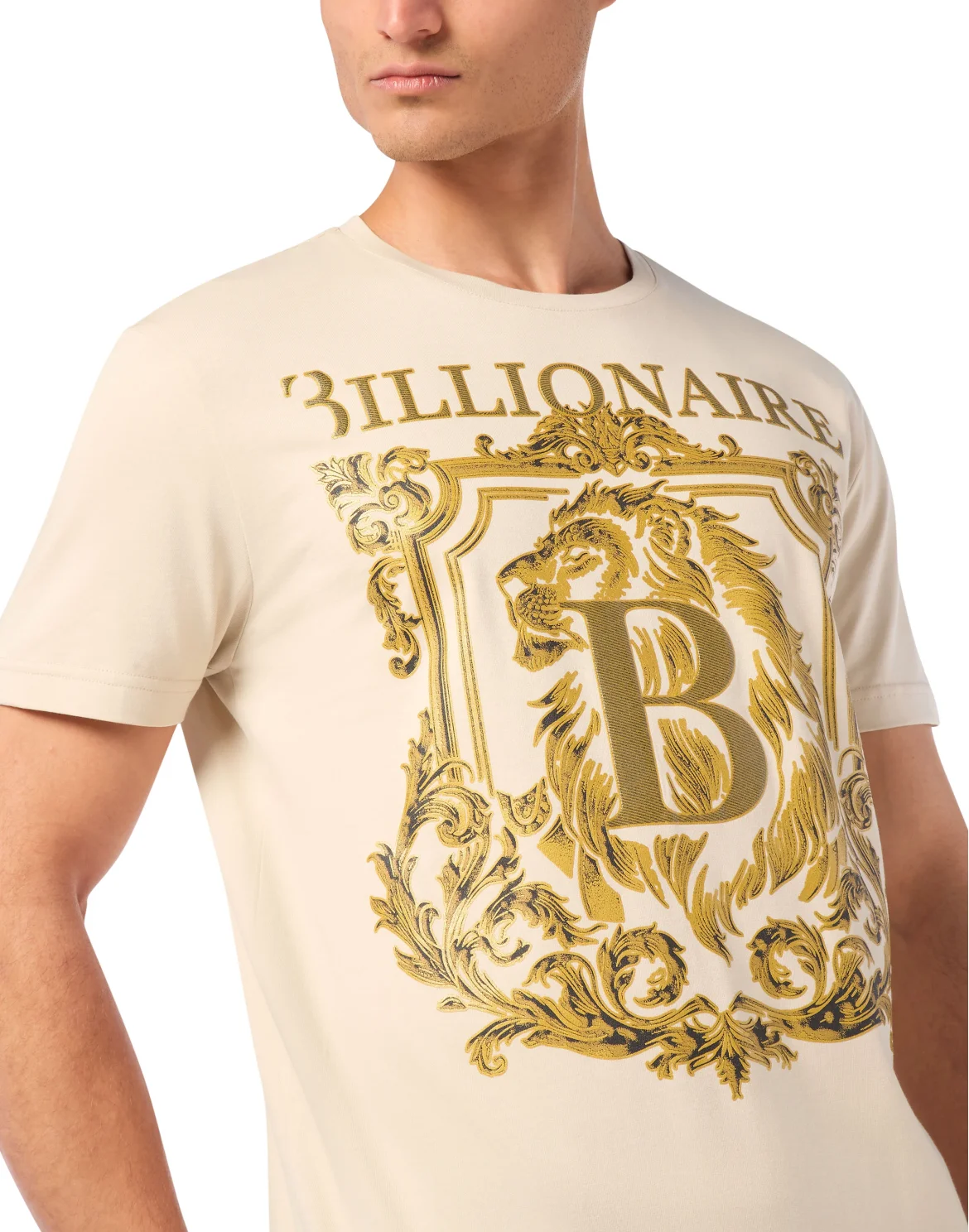 T-Shirt Round Neck SS Lion B Frame, цвет: Бежевый