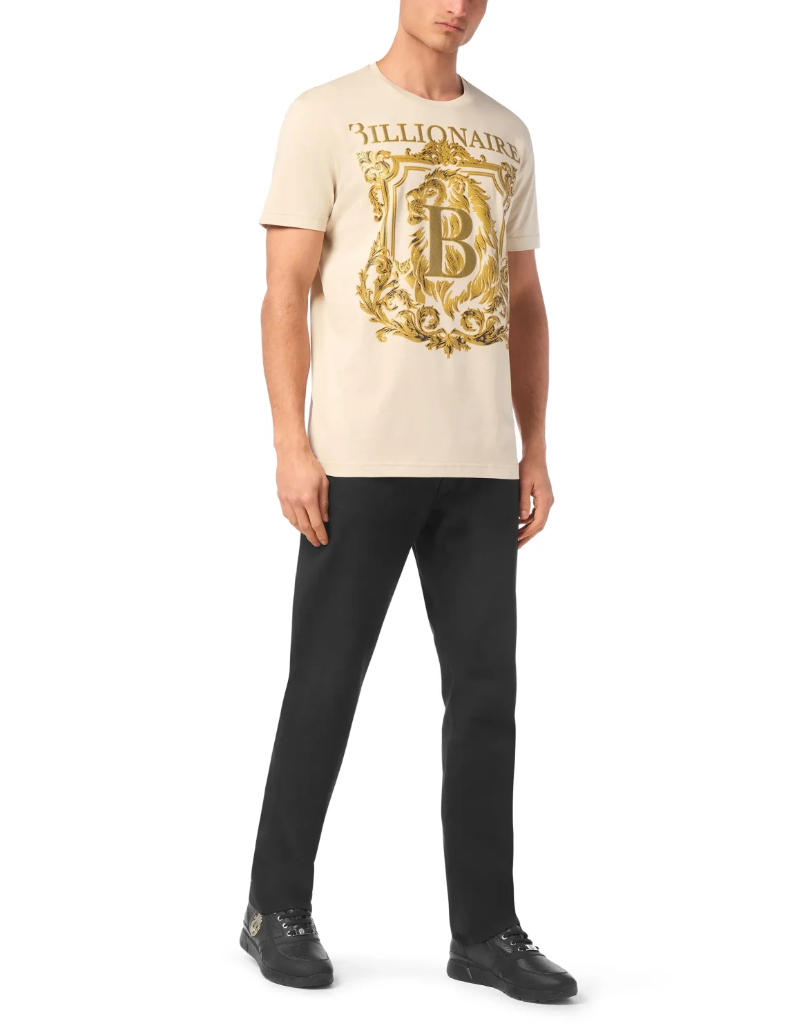 T-Shirt Round Neck SS Lion B Frame, цвет: Бежевый