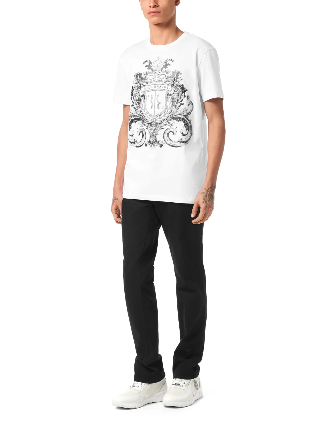T-Shirt Round Neck SS Crest Baroque, цвет: Белый