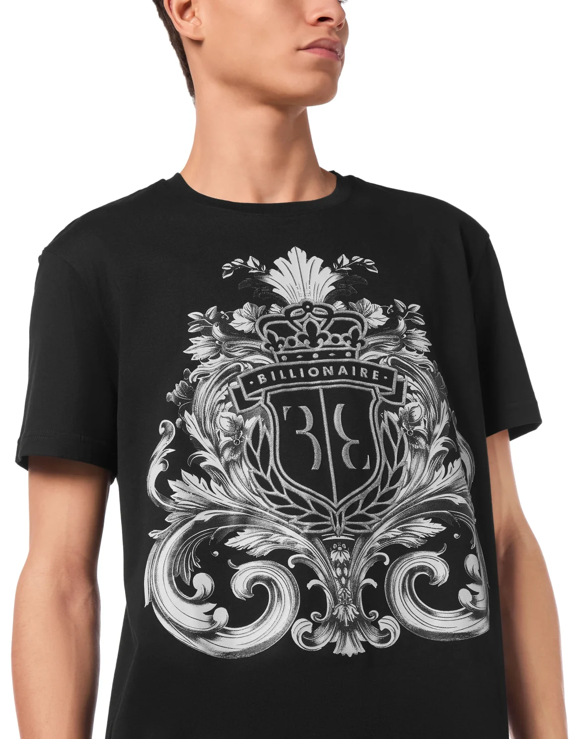 T-Shirt Round Neck SS Crest Baroque, цвет: Черный
