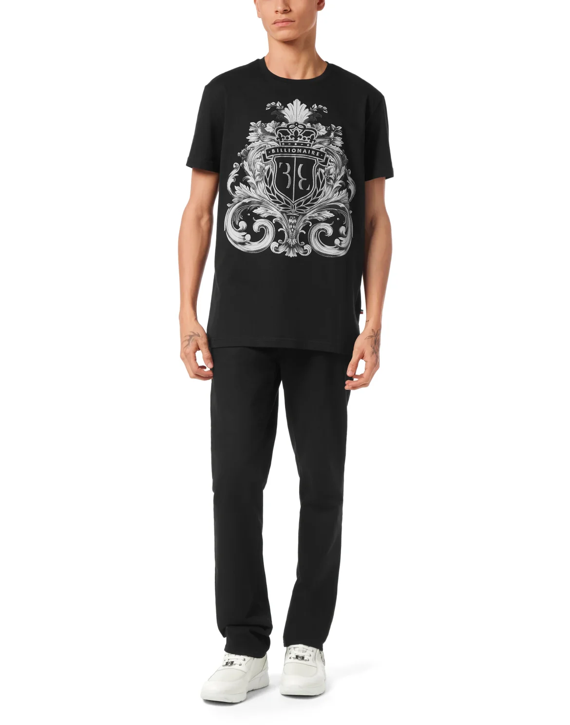 T-Shirt Round Neck SS Crest Baroque, цвет: Черный