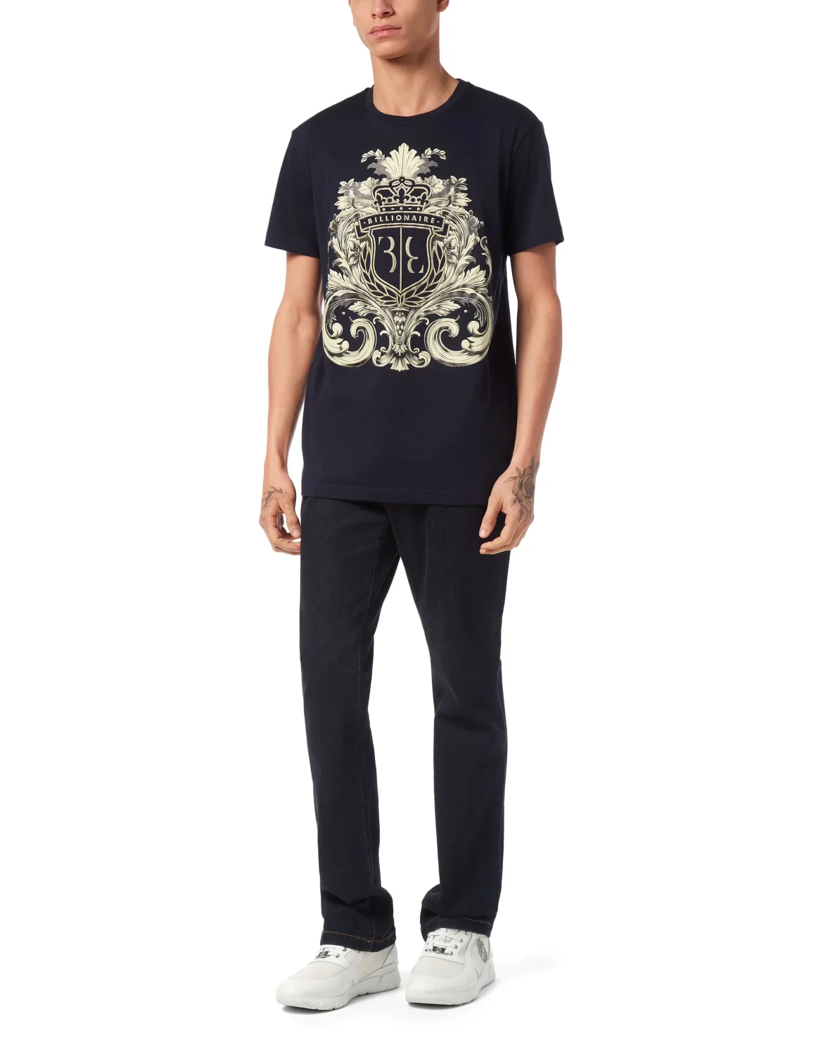 T-Shirt Round Neck SS Crest Baroque, цвет: Синий