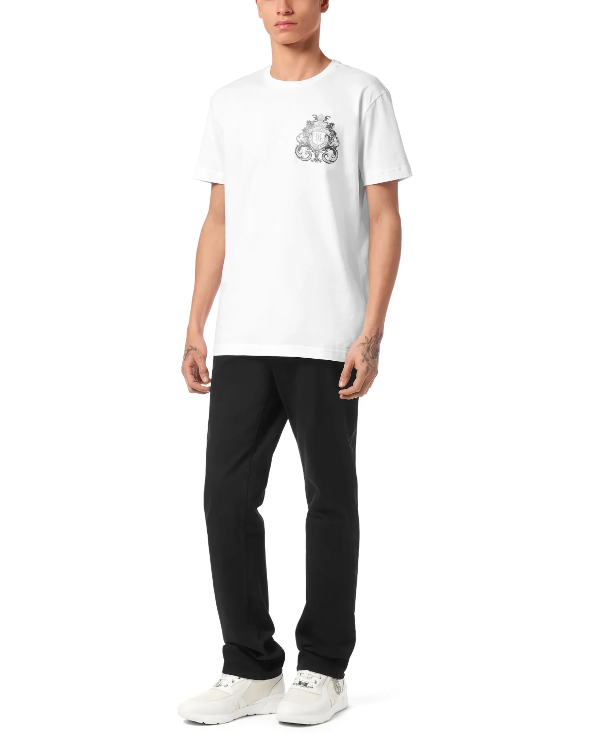 T-Shirt Round Neck SS Crest Baroque, цвет: Белый