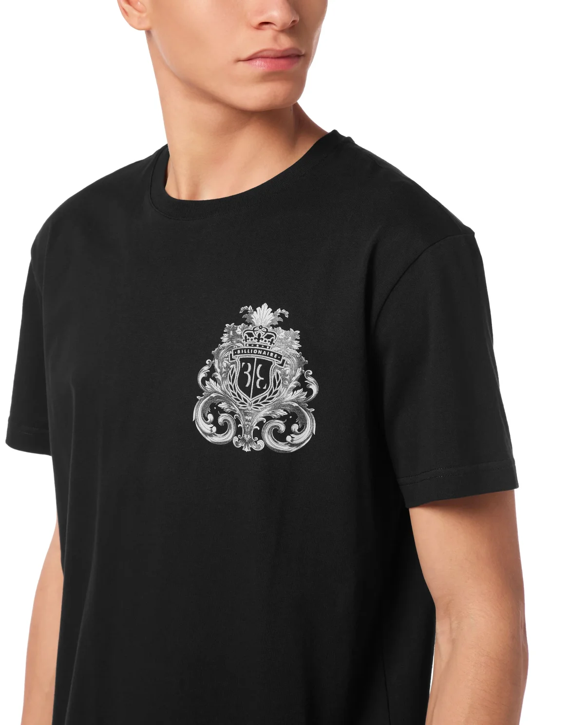 T-Shirt Round Neck SS Crest Baroque, цвет: Черный