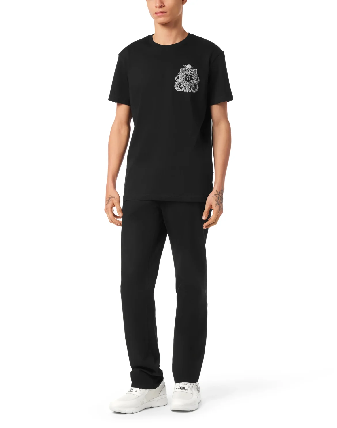 T-Shirt Round Neck SS Crest Baroque, цвет: Черный