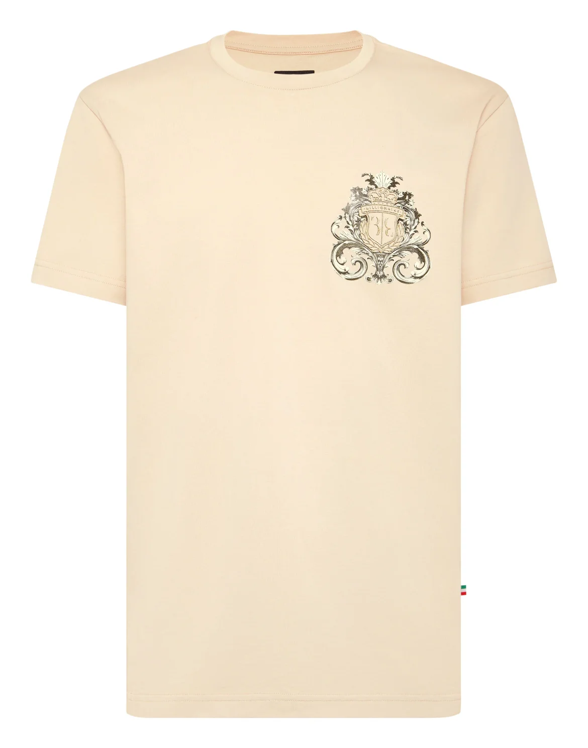 T-Shirt Round Neck SS Crest Baroque, цвет: Бежевый