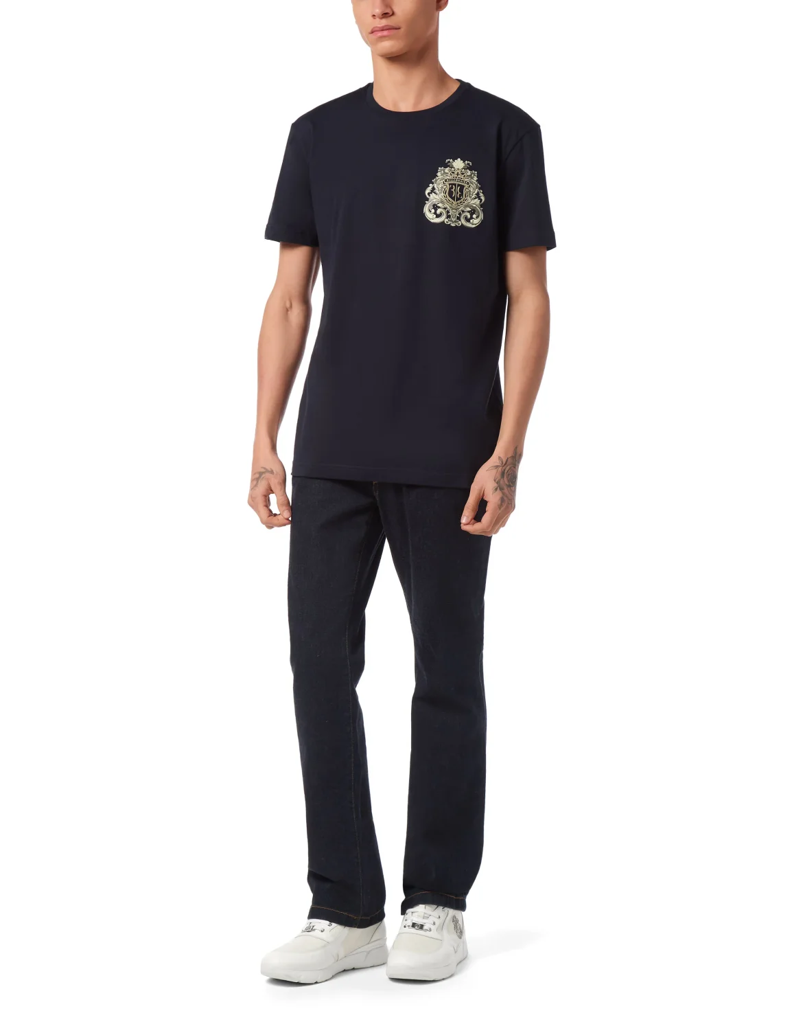 T-Shirt Round Neck SS Crest Baroque, цвет: Синий