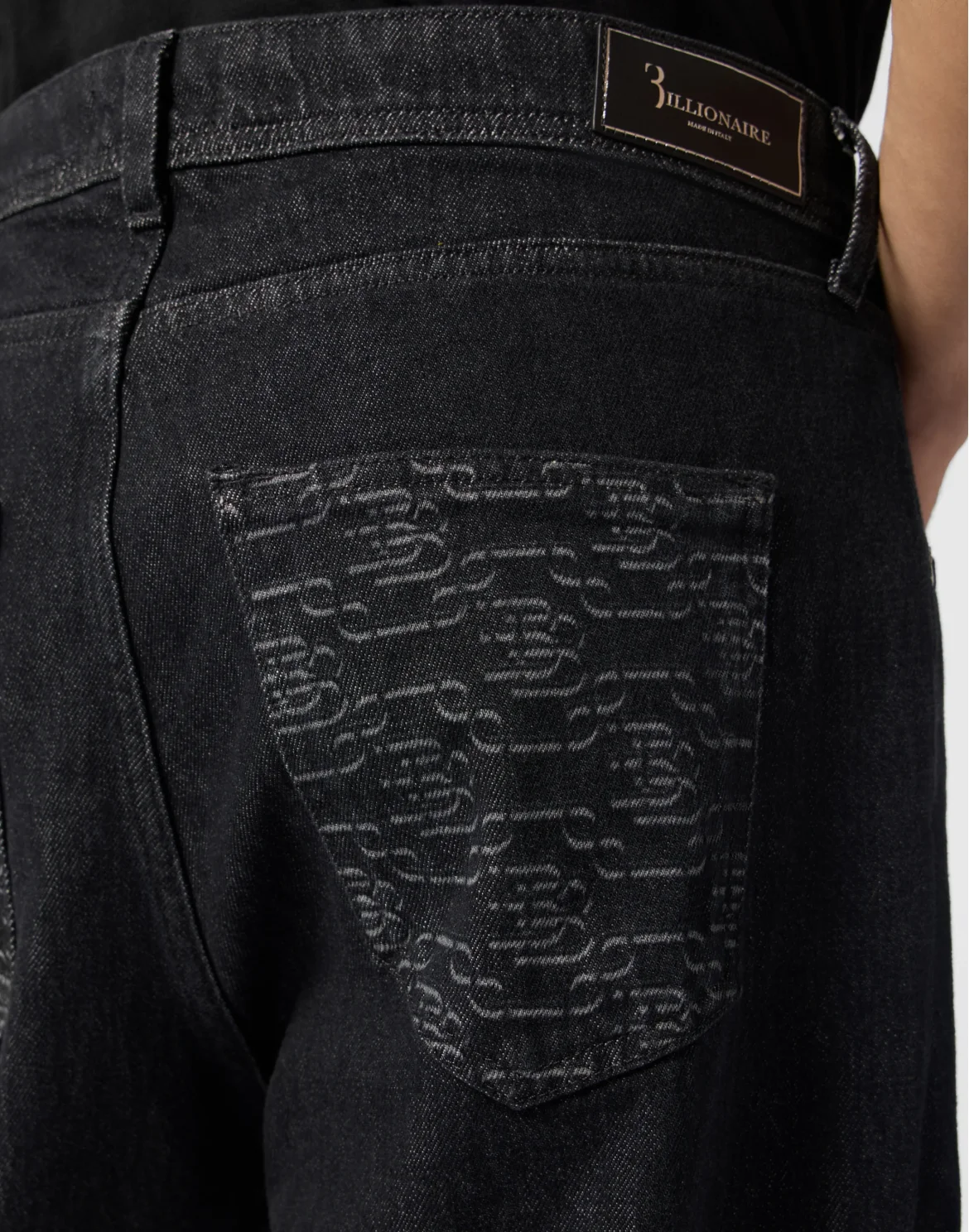 Straight Cut Jeans BB Monogram, цвет: Черный