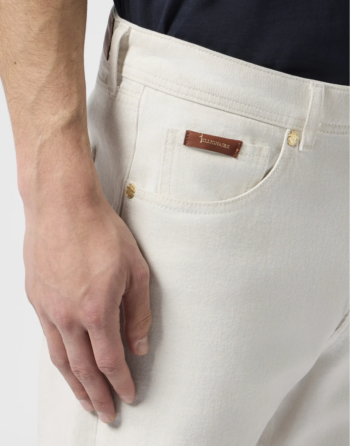 Straight Cut Jeans BB Monogram, цвет: Бежевый