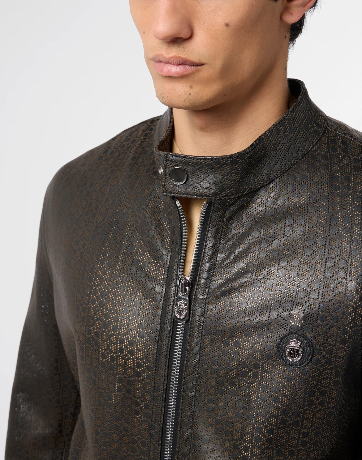 Perforated Moto Jacket BB, цвет: Черный