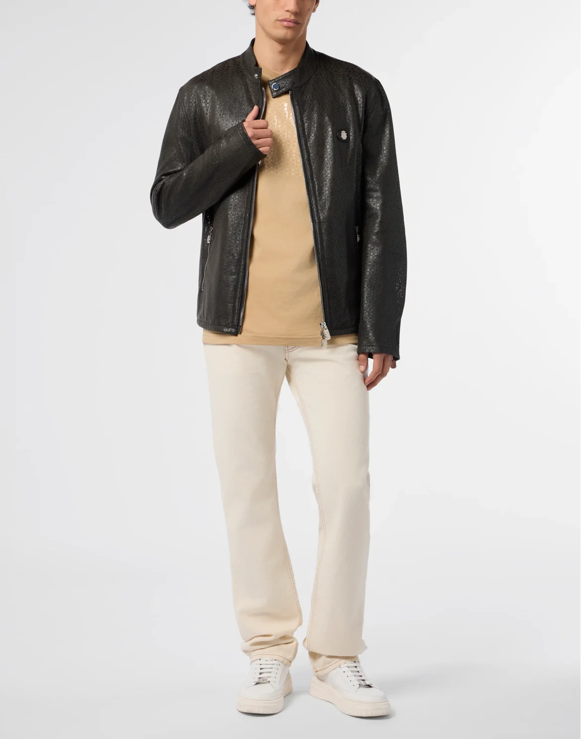 Perforated Moto Jacket BB, цвет: Черный