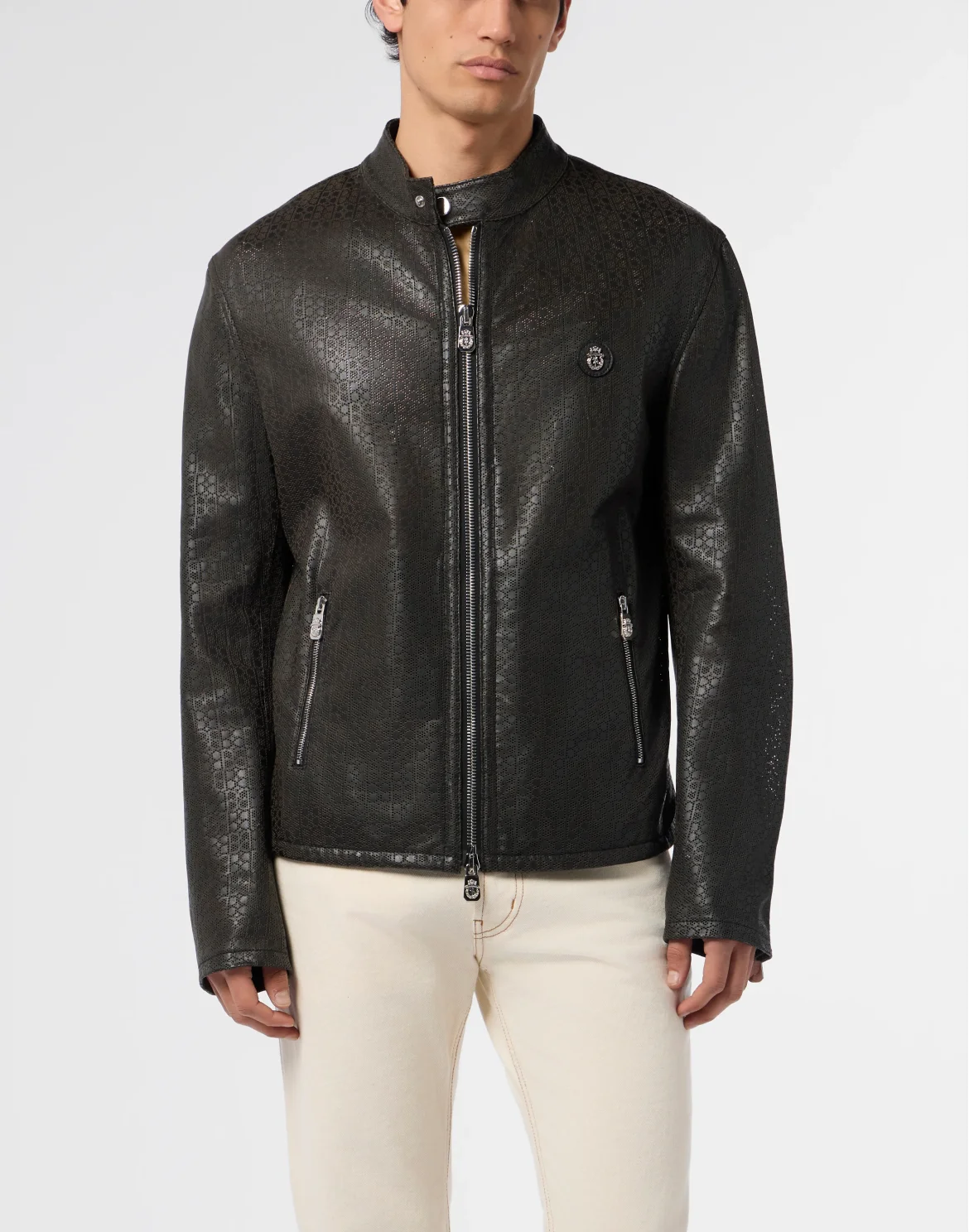 Perforated Moto Jacket BB, цвет: Черный