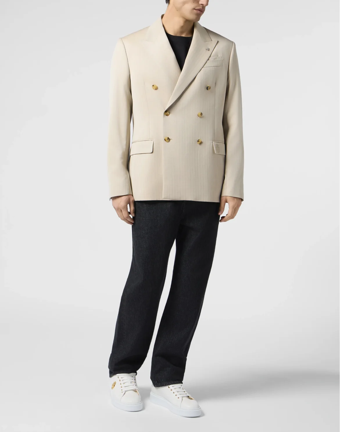 Double-Breasted Blazer Dandy Fit, цвет: Бежевый