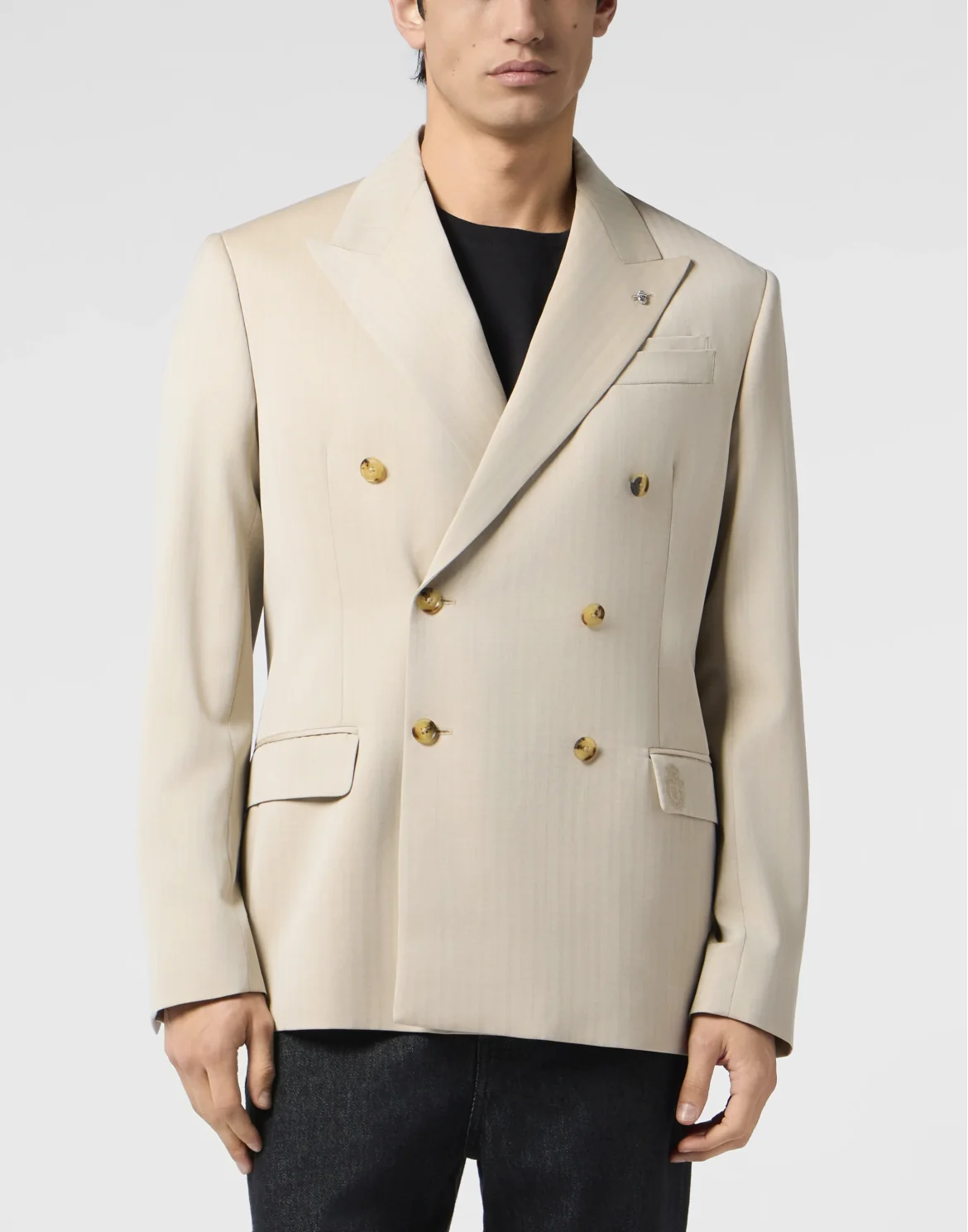 Double-Breasted Blazer Dandy Fit, цвет: Бежевый