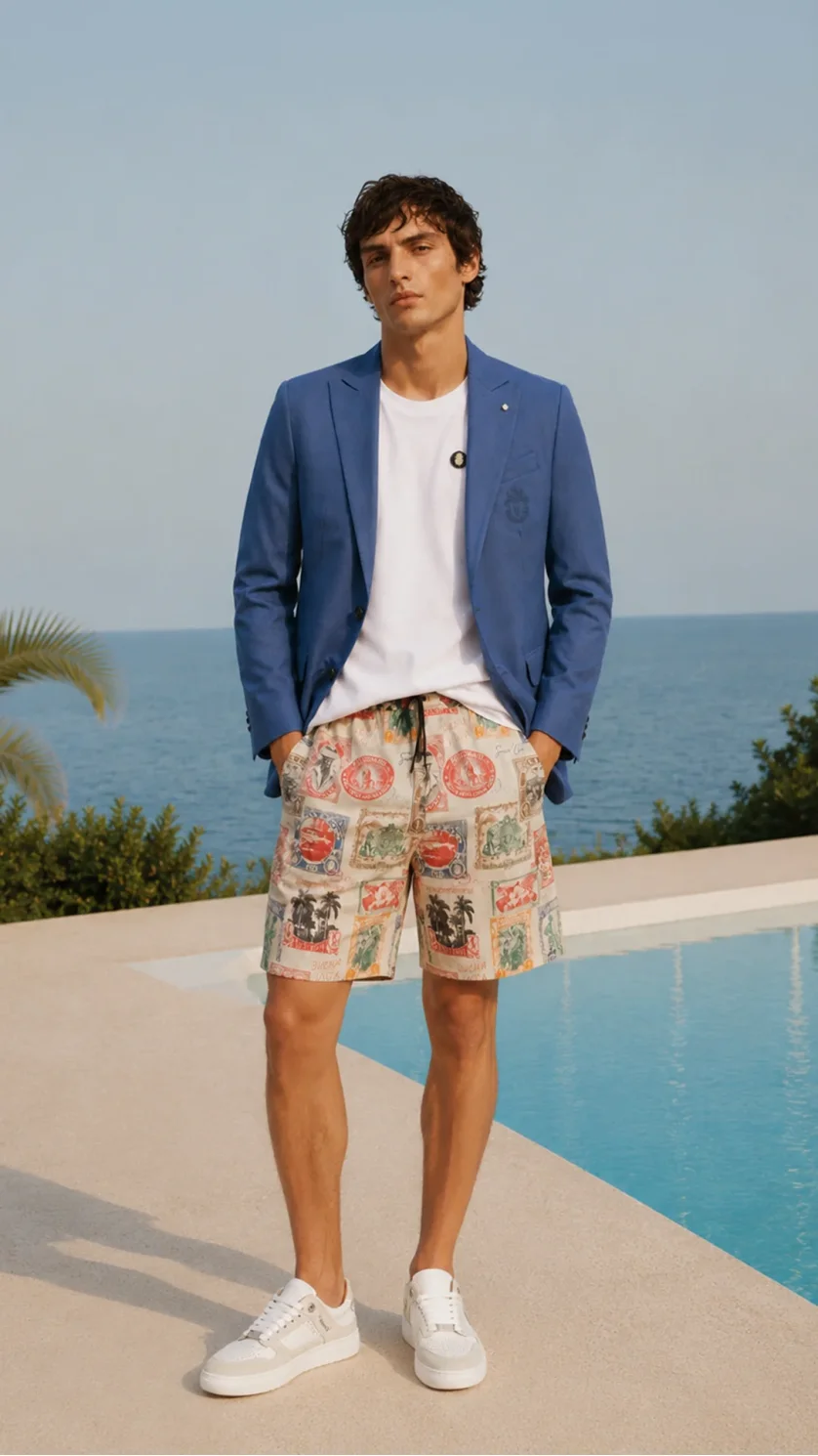 Linen Blazer Miami Vice Fit, цвет: Синий