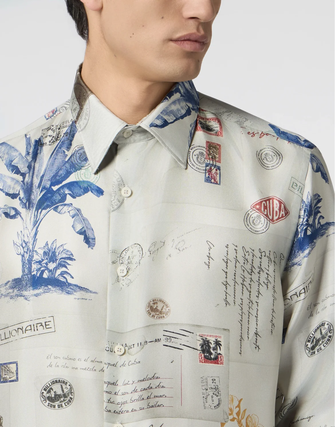 Printed Silk Shirt Letter, цвет: Бежевый