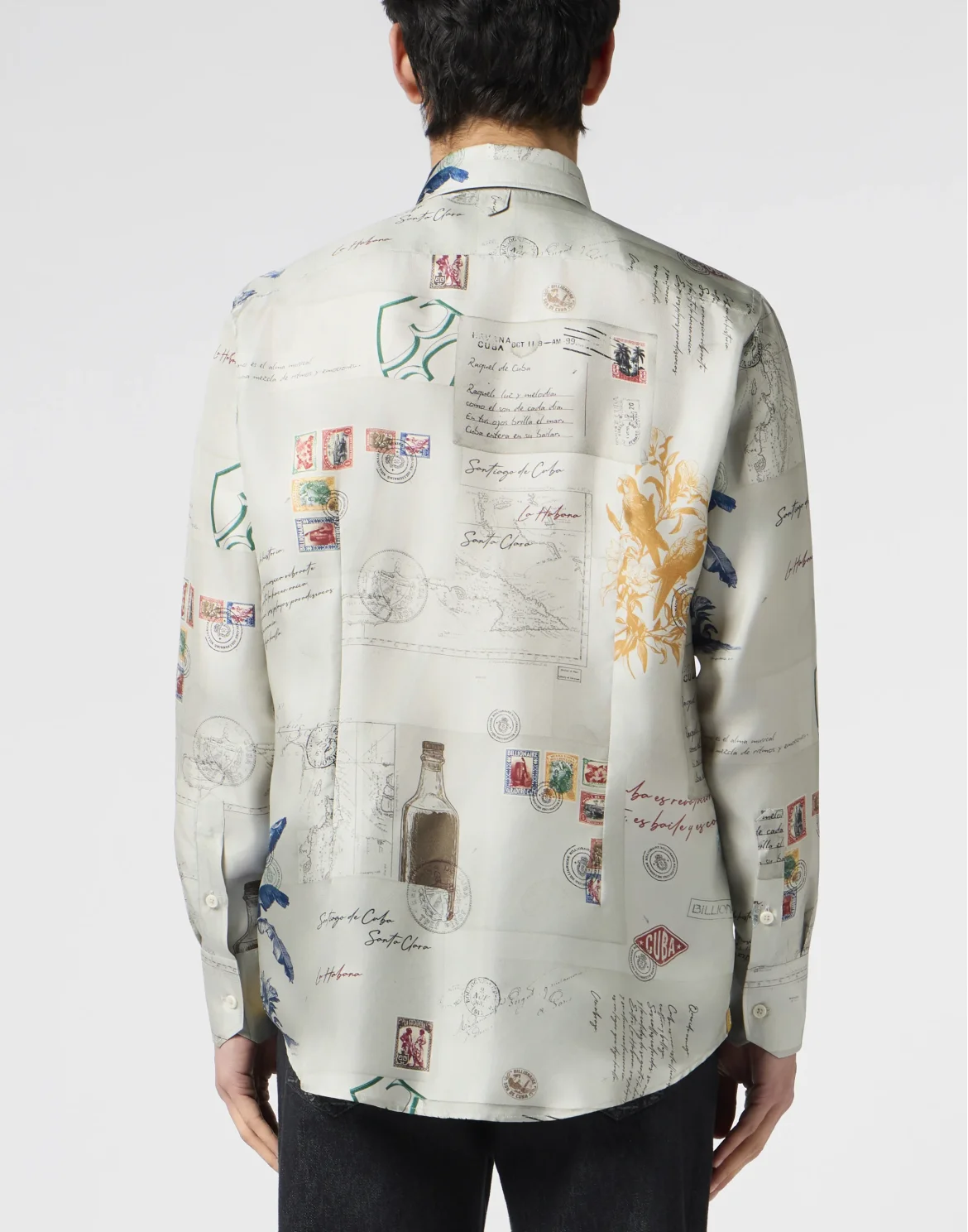 Printed Silk Shirt Letter, цвет: Бежевый