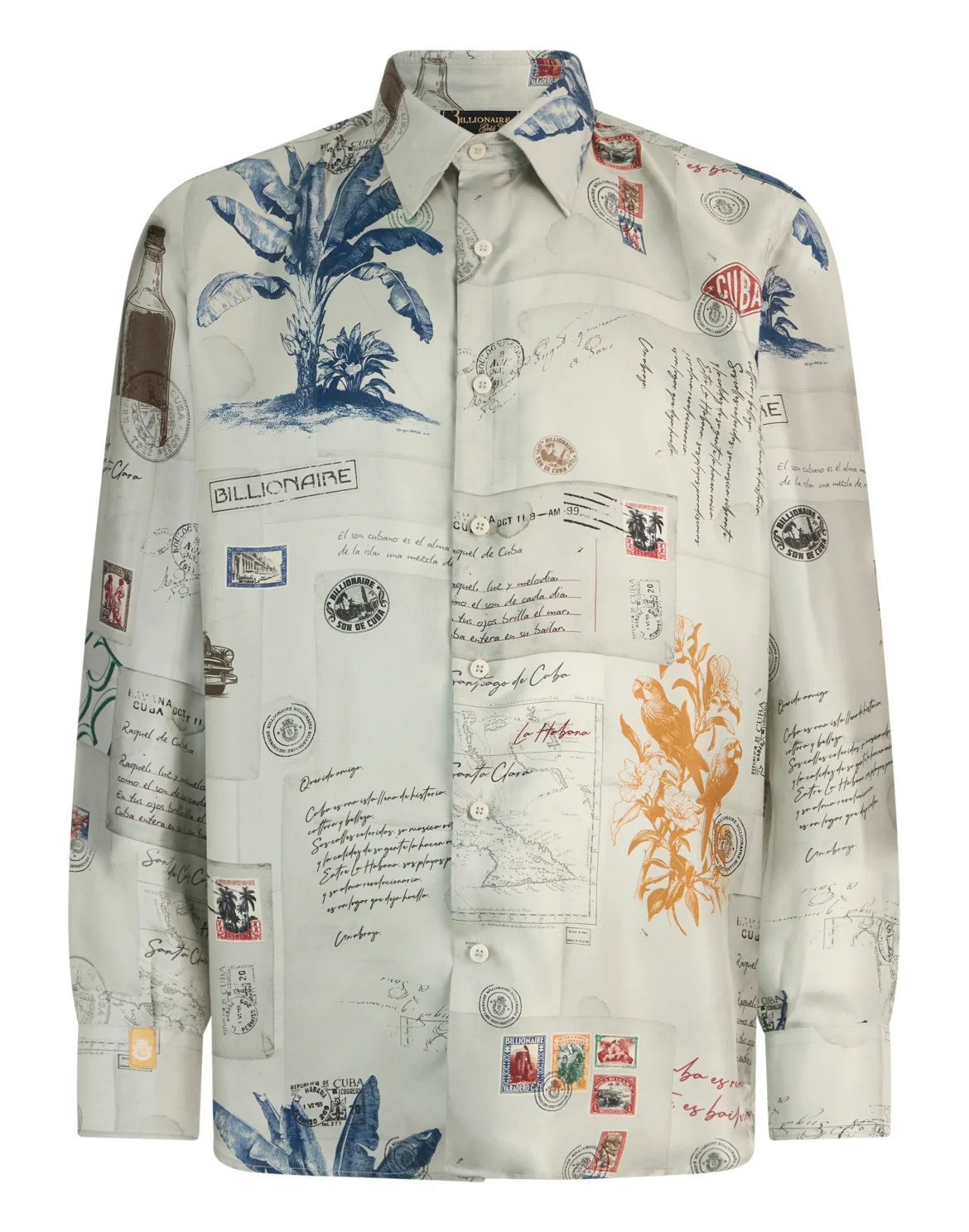 Printed Silk Shirt Letter, цвет: Бежевый