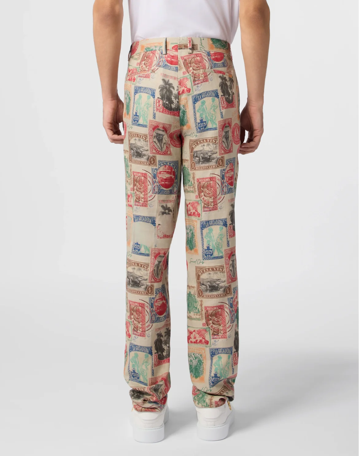 Printed Linen Trousers, цвет: Мультиколор