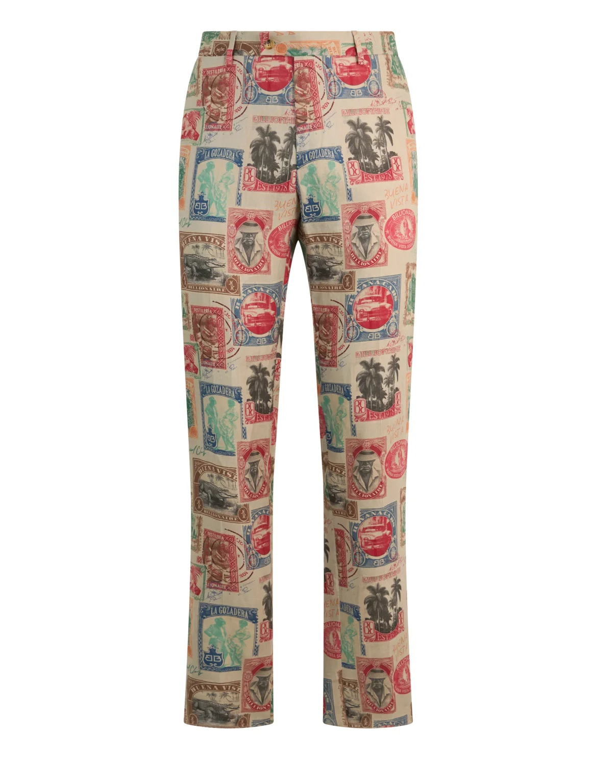 Printed Linen Trousers, цвет: Мультиколор