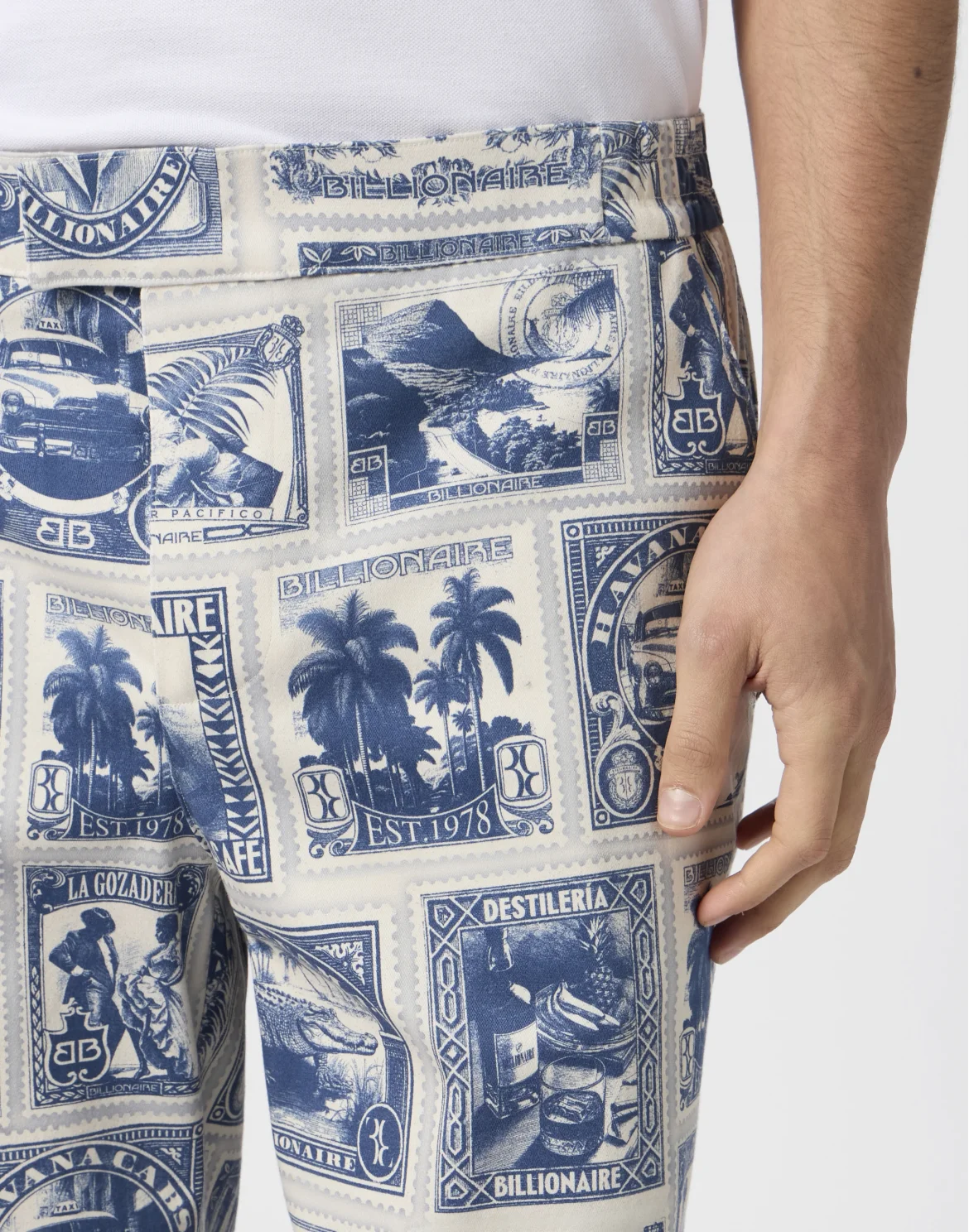Canvas Shorts Stamps All-Over, цвет: Синий