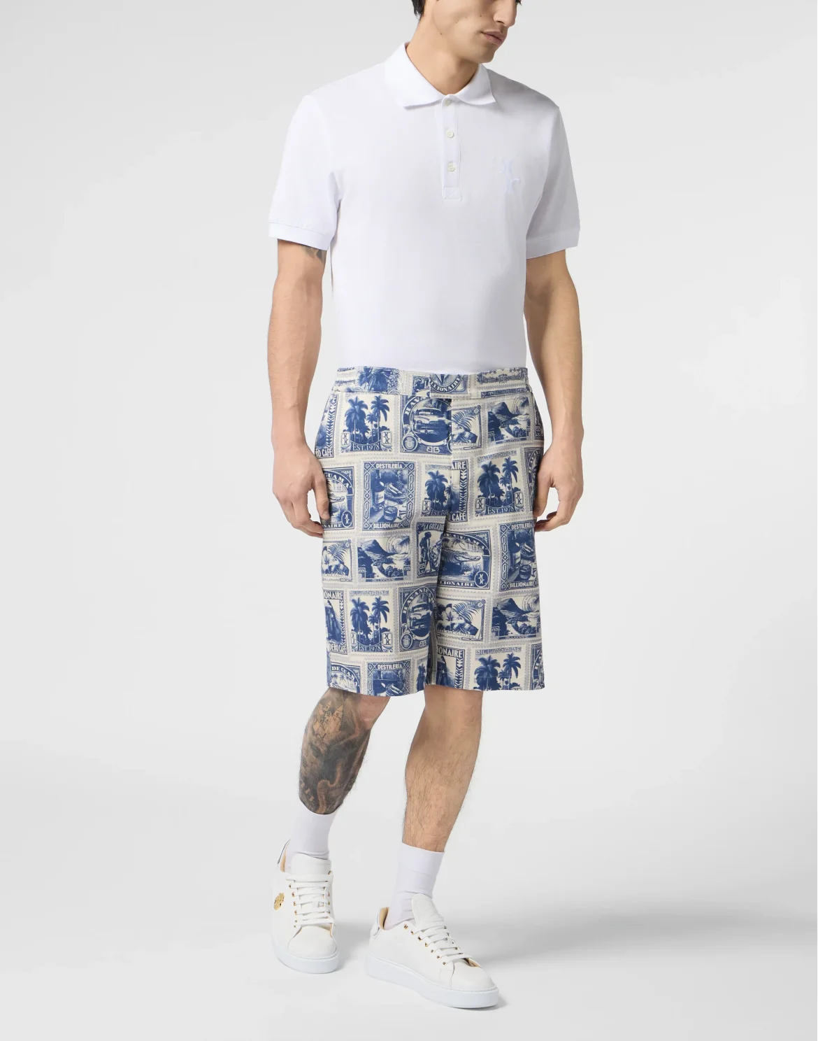 Canvas Shorts Stamps All-Over, цвет: Синий