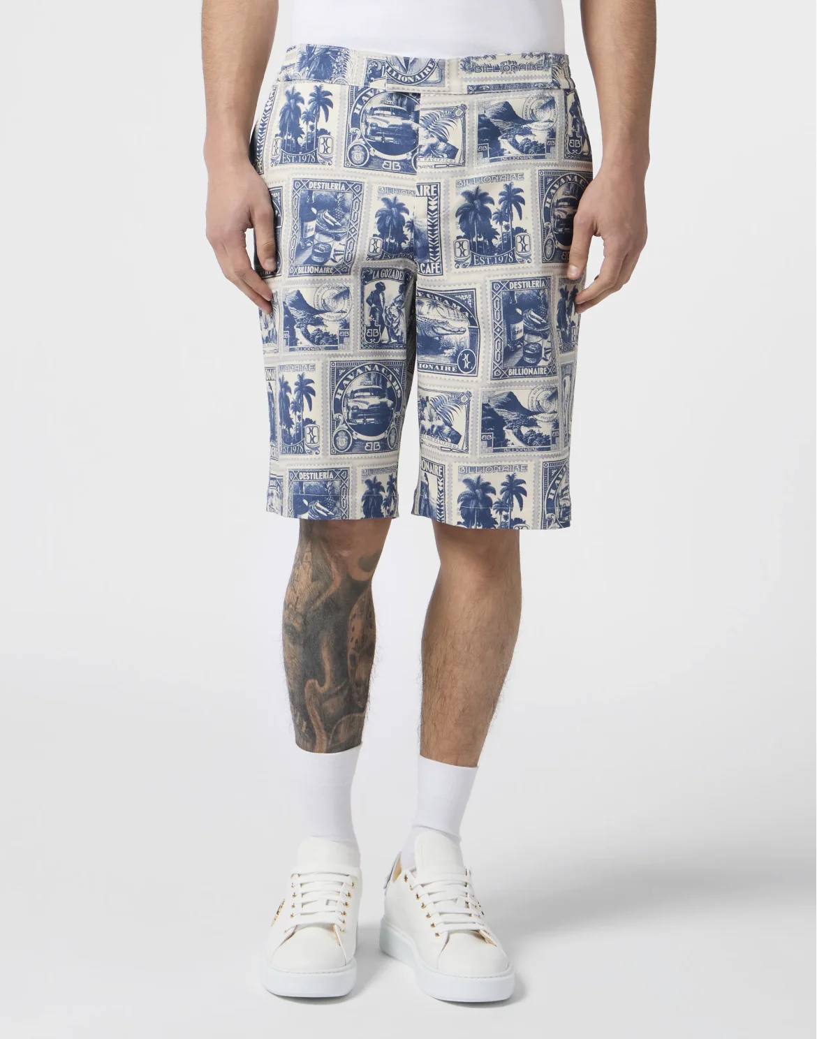 Canvas Shorts Stamps All-Over, цвет: Синий