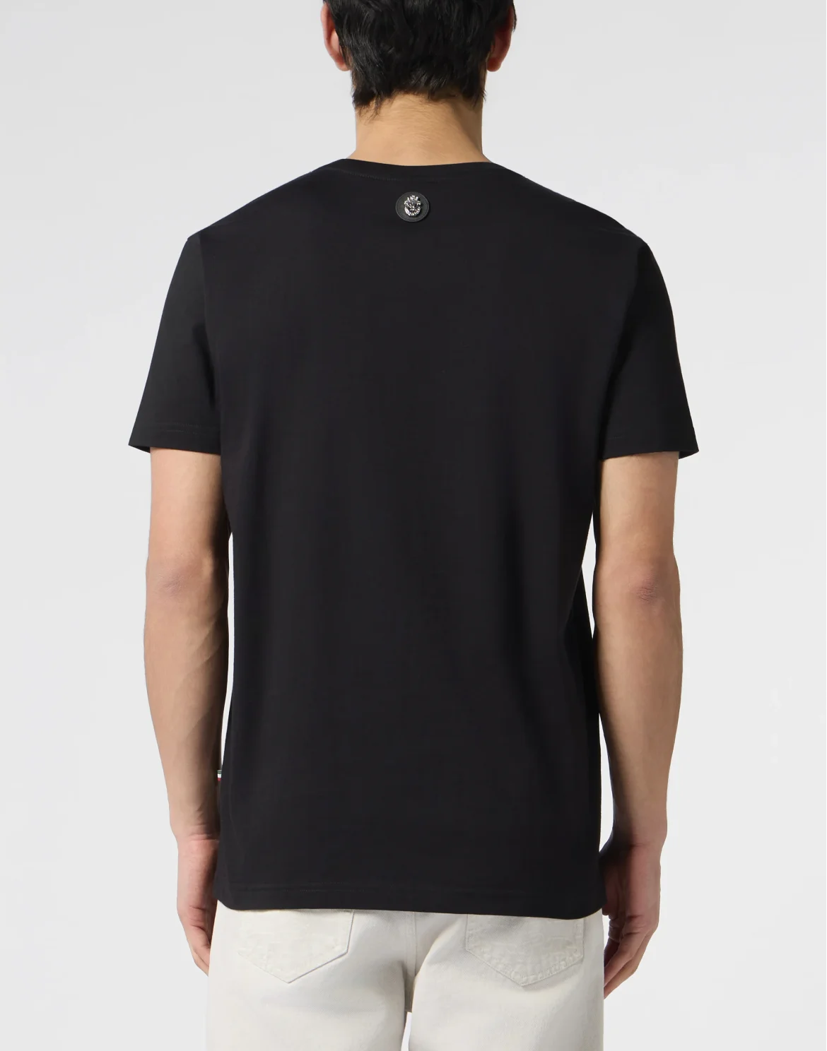 Round-Neck T-Shirt Lion Patch, цвет: Черный