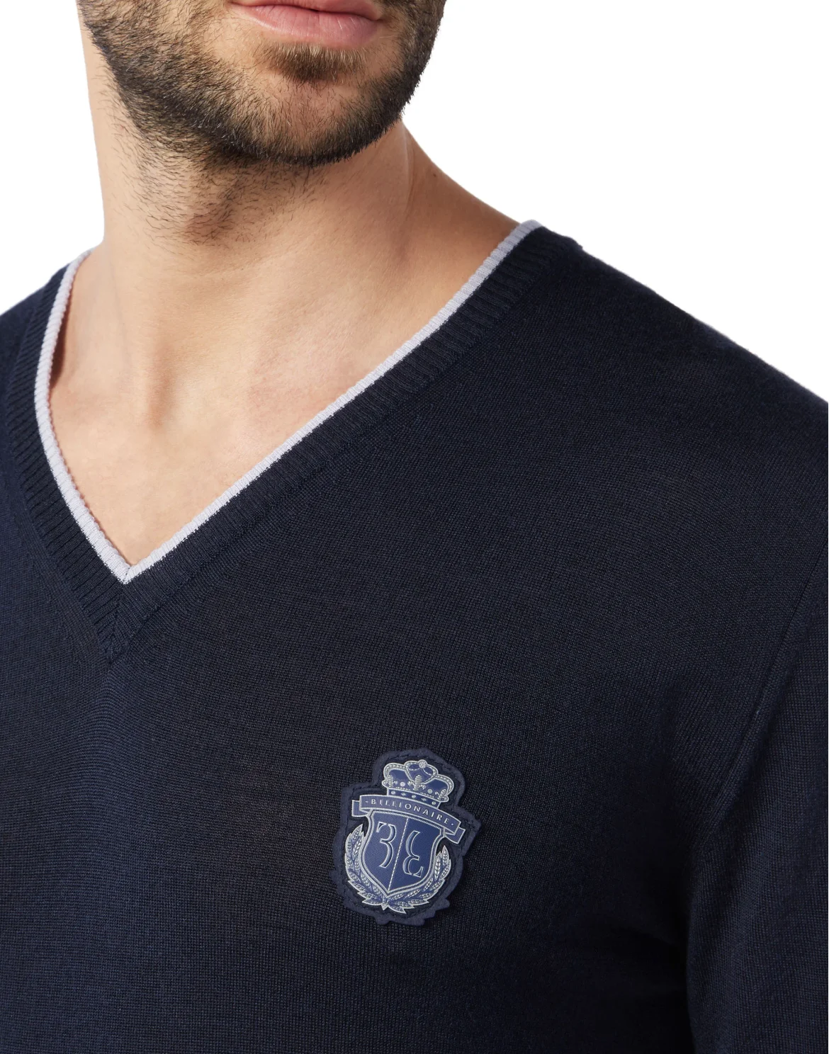 Pullover V-Neck LS "Miguel", цвет: Синий