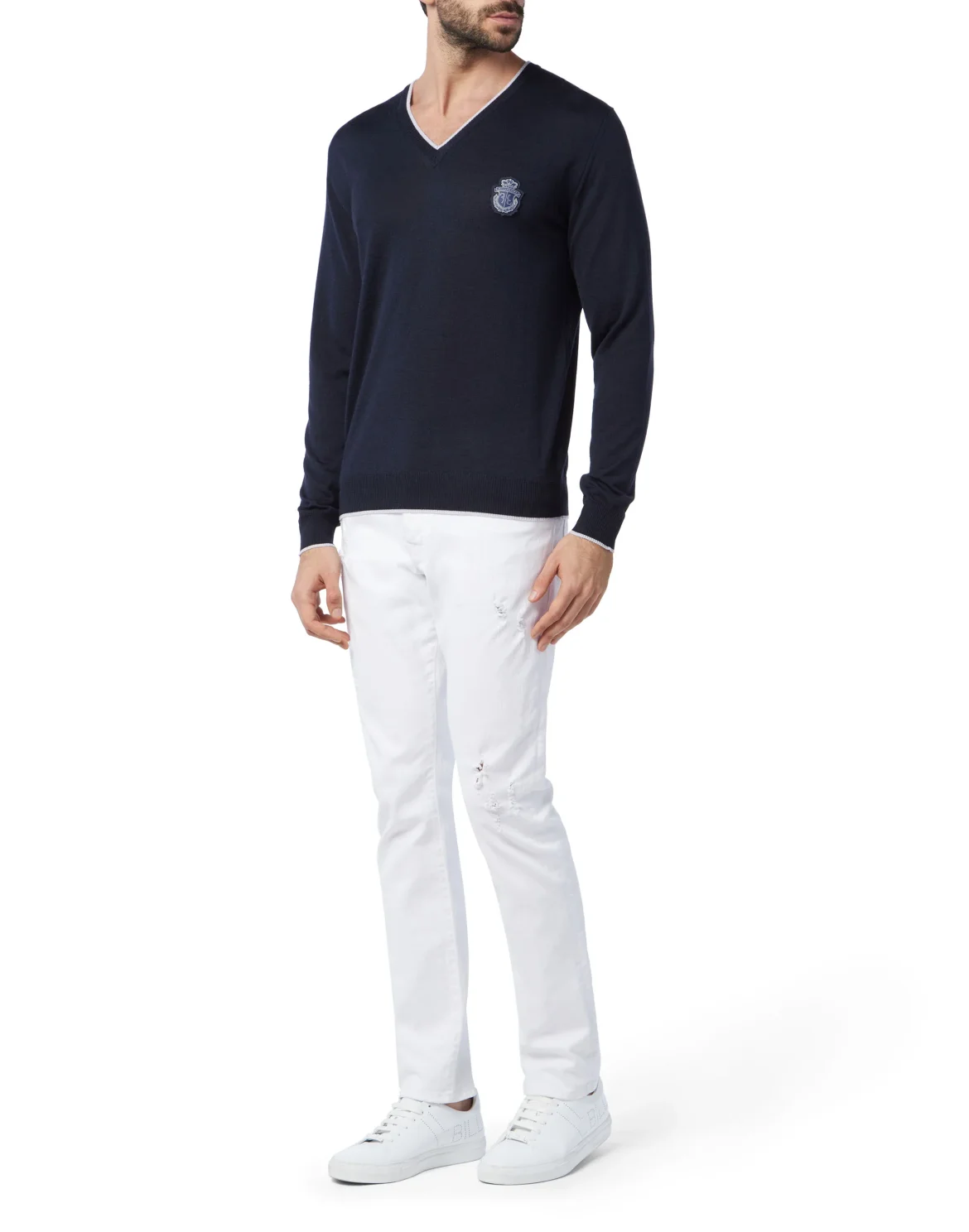 Pullover V-Neck LS "Miguel", цвет: Синий