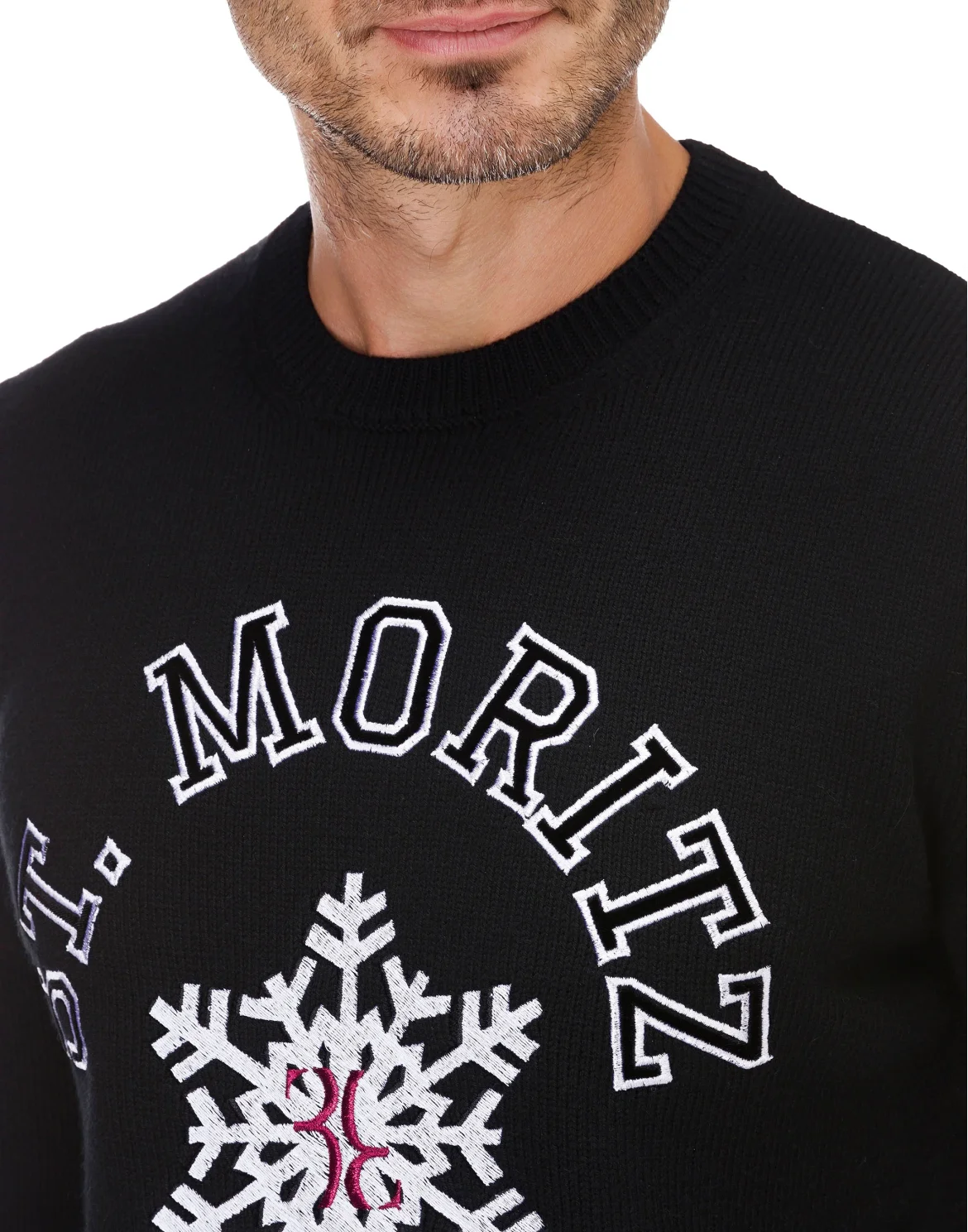 Pullover Round Neck LS Winter Club, цвет: Черный