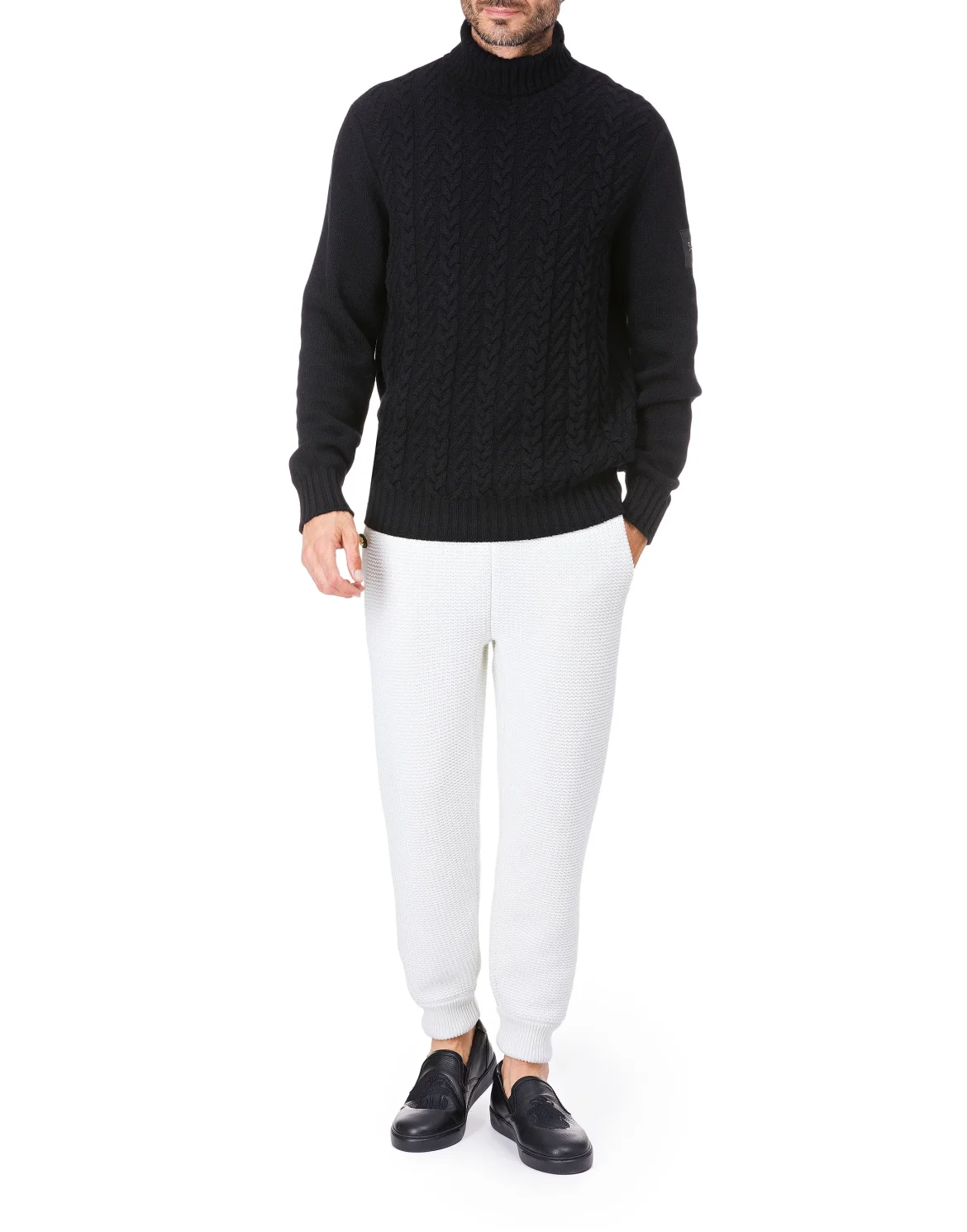Knit Jogging Trousers Crest, цвет: Белый
