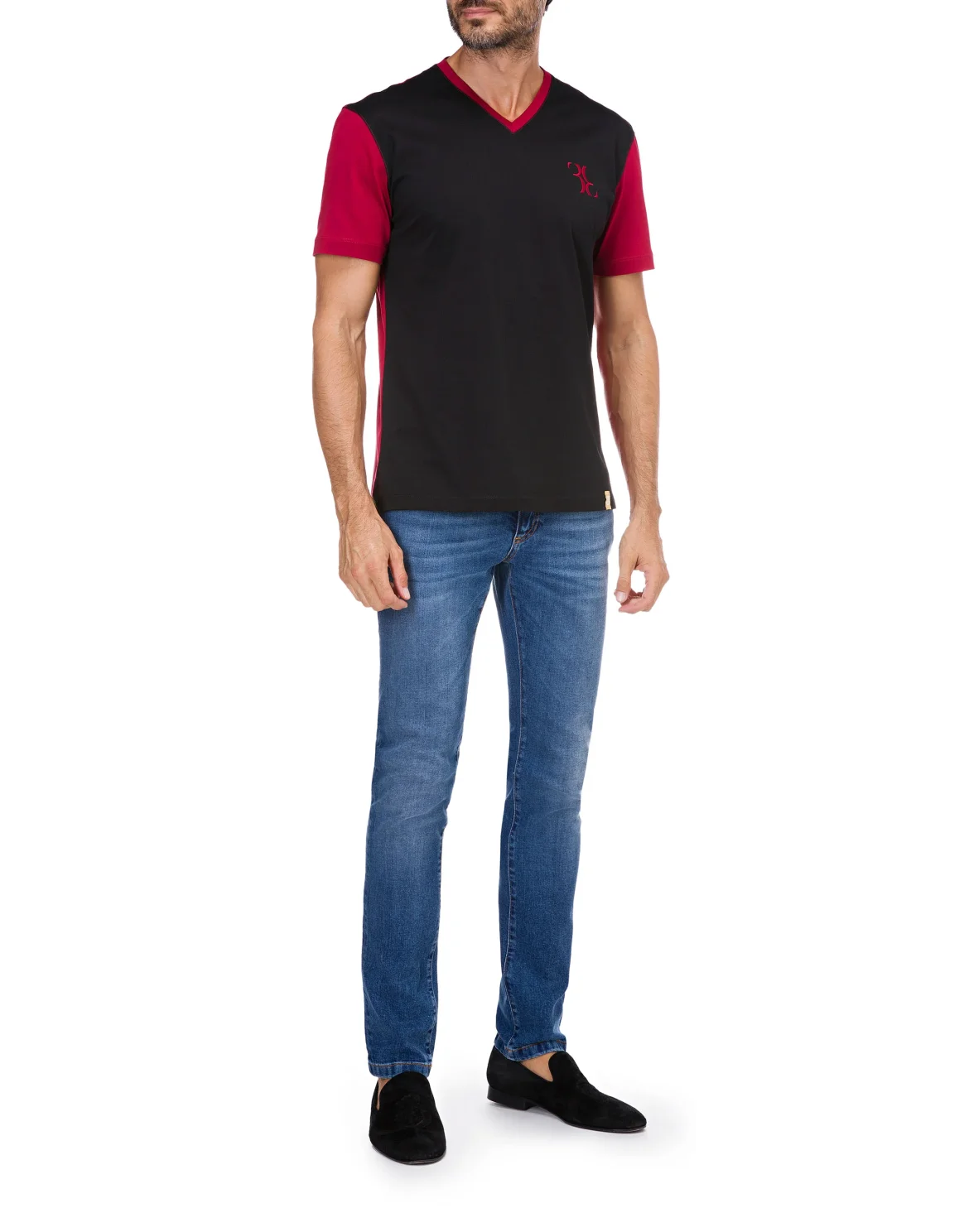 T-shirt V-Neck SS Double B, цвет: Черный