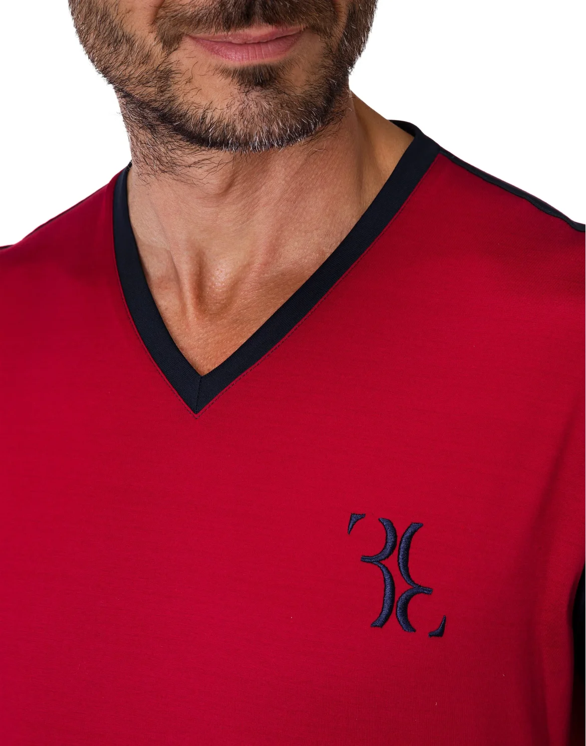 T-shirt V-Neck SS Double B, цвет: Красный