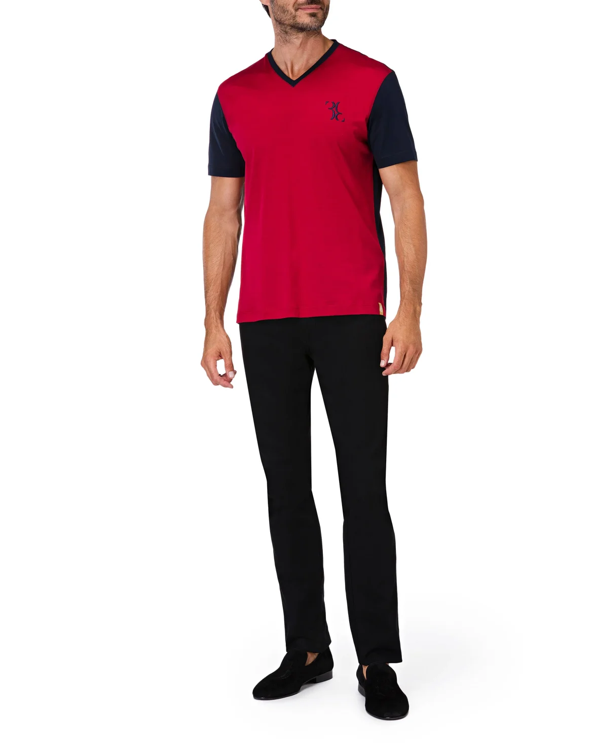 T-shirt V-Neck SS Double B, цвет: Красный